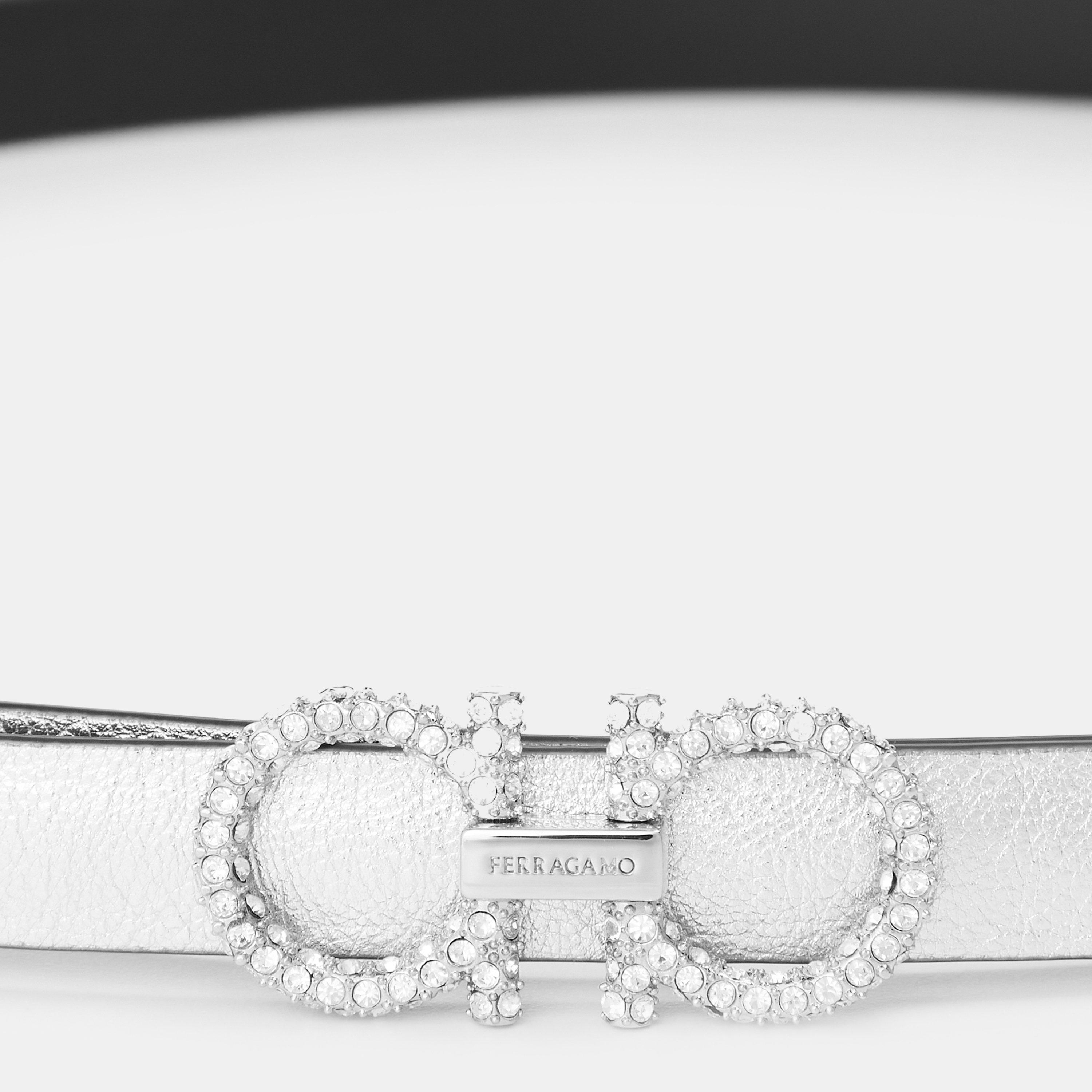 Argento - Ferragamo - Women's Leather Belt - 4