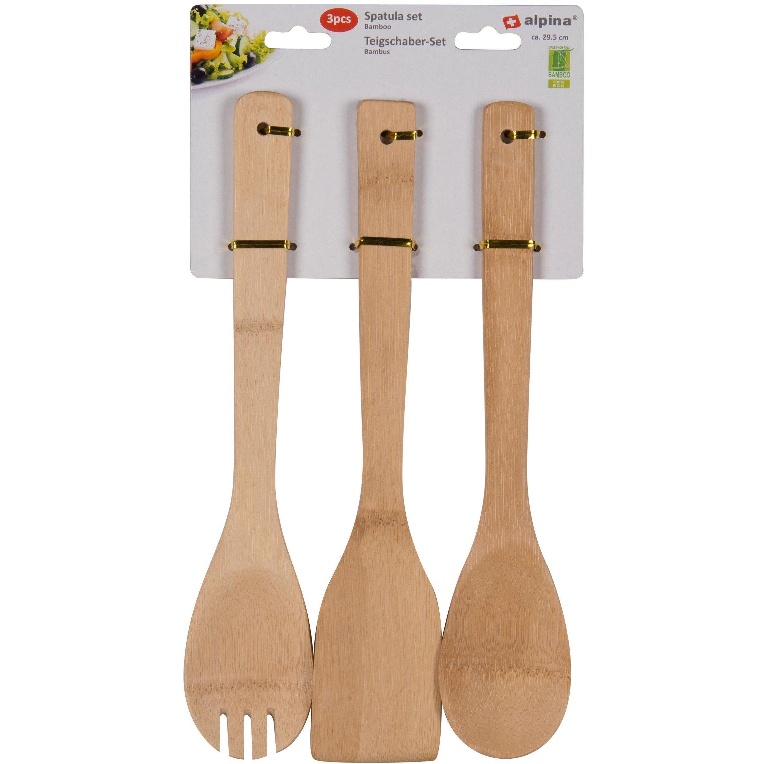Wood - Alpina - ALPINA Spatula Fork Spoon 29.5cm Kitchen Tools - 1