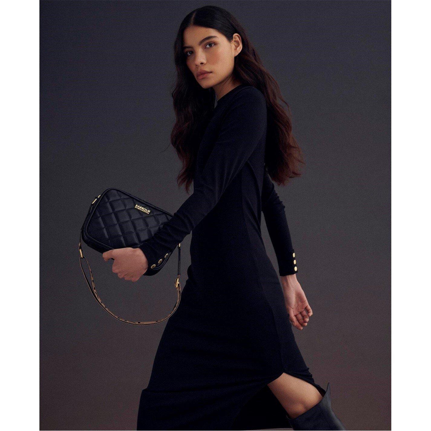 Black - Barbour International - Women's Quilted Sloane Crossbody Bag - 11