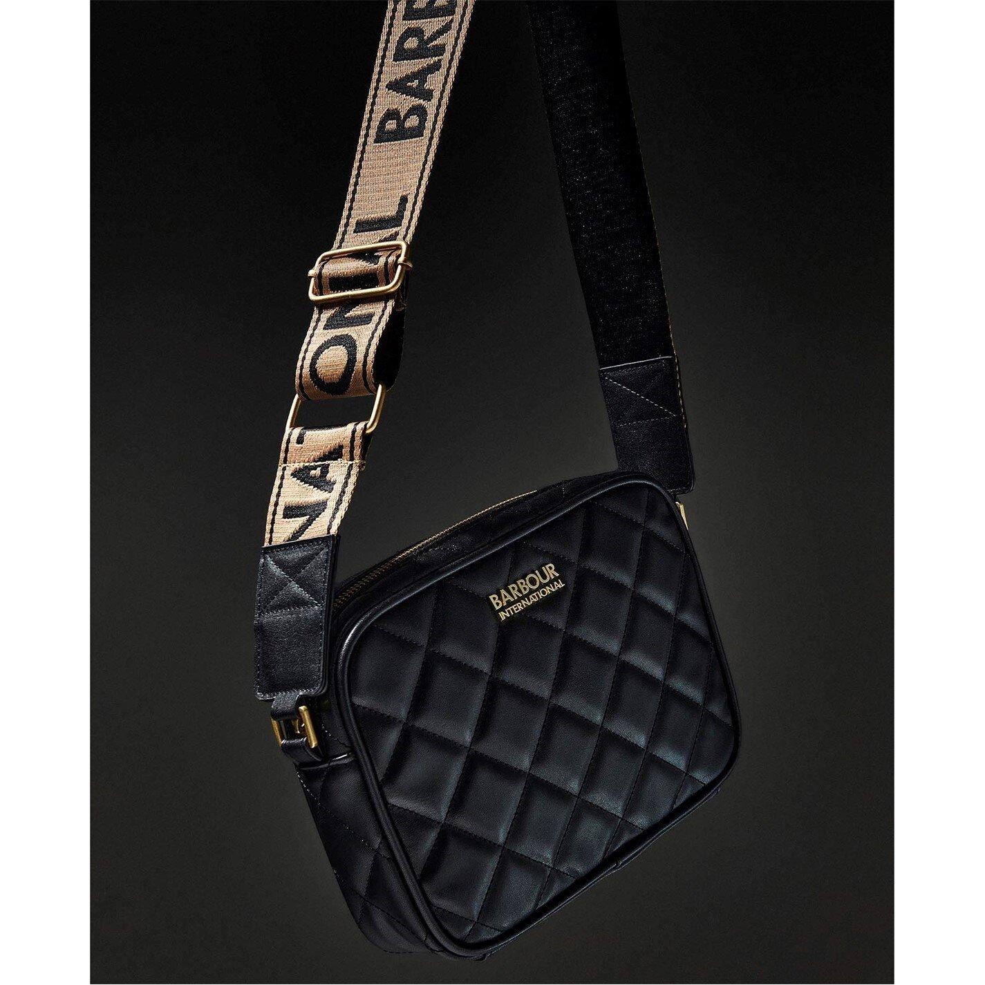 Black - Barbour International - Women's Quilted Sloane Crossbody Bag - 10