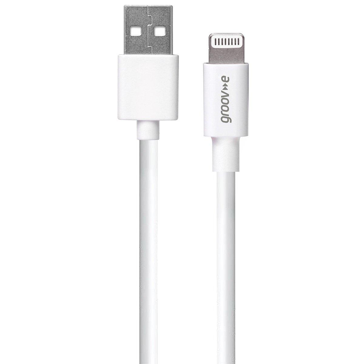 White - Groov-e - MFI Lightning to USB-A Charging Cable 2M - White - 1