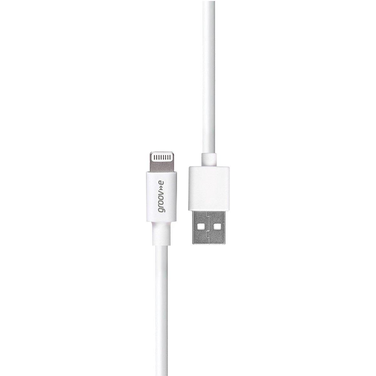 White - Groov-e - MFI Lightning to USB-A Charging Cable 2M - White - 2