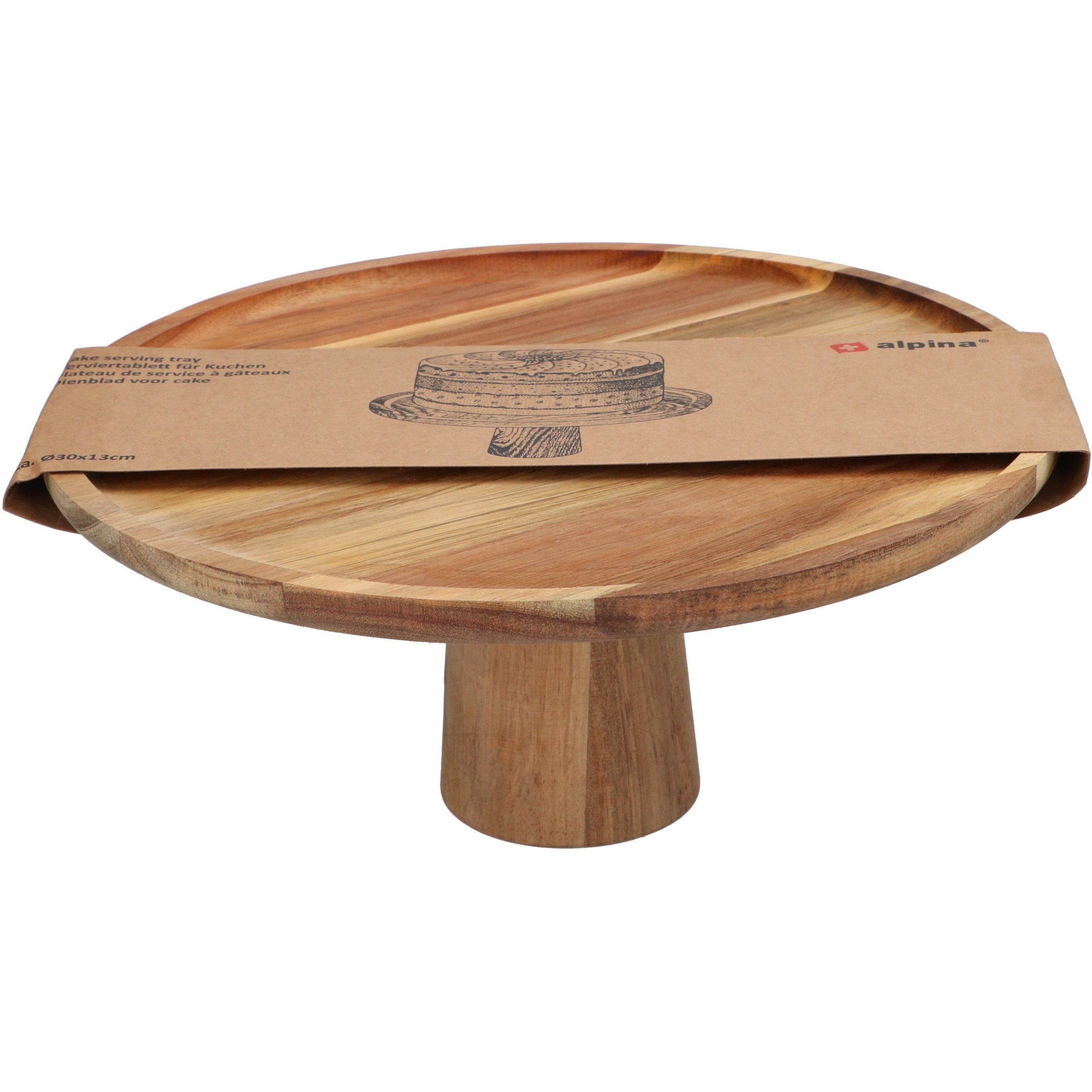 Wooden - Alpina - Cake Serving Tray O30x13cm - 1