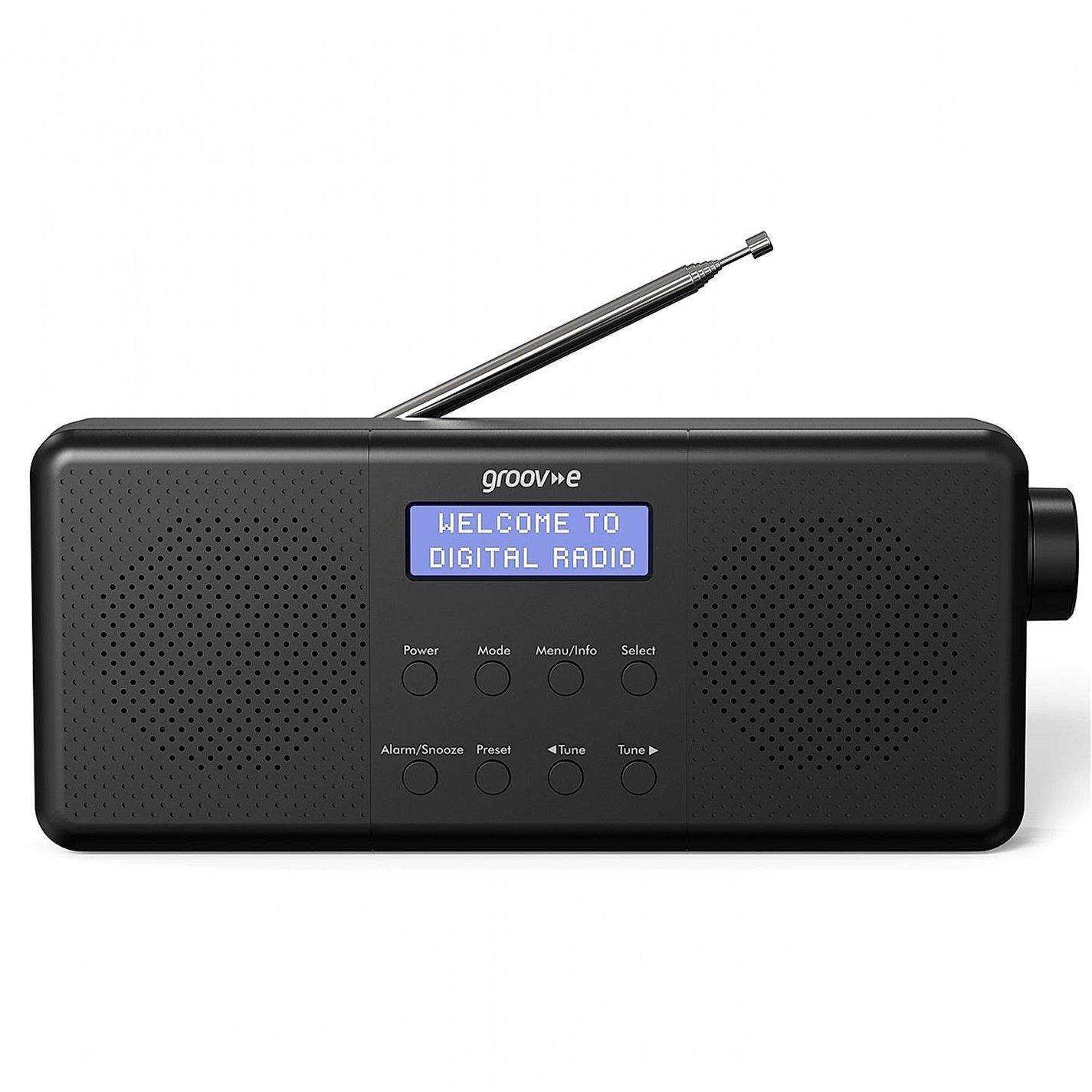 Black - Groov-e - Vienna Rechargeable Stereo DAB/FM Digital Radio - 1
