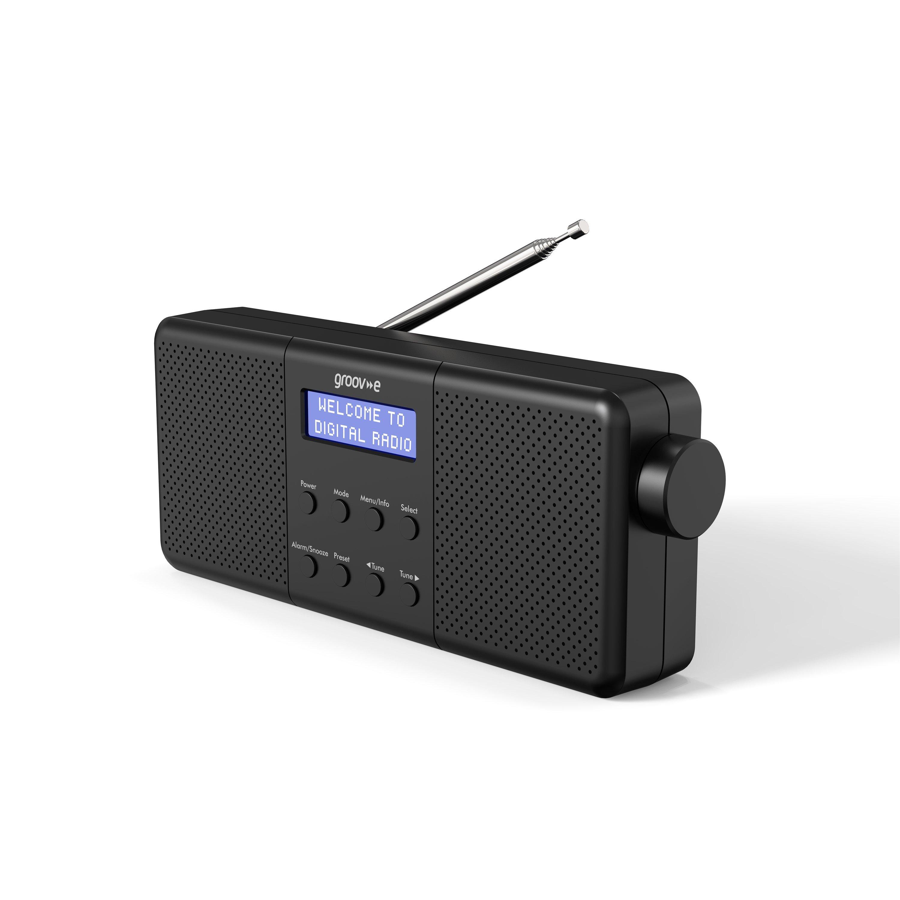 Black - Groov-e - Vienna Rechargeable Stereo DAB/FM Digital Radio - 3