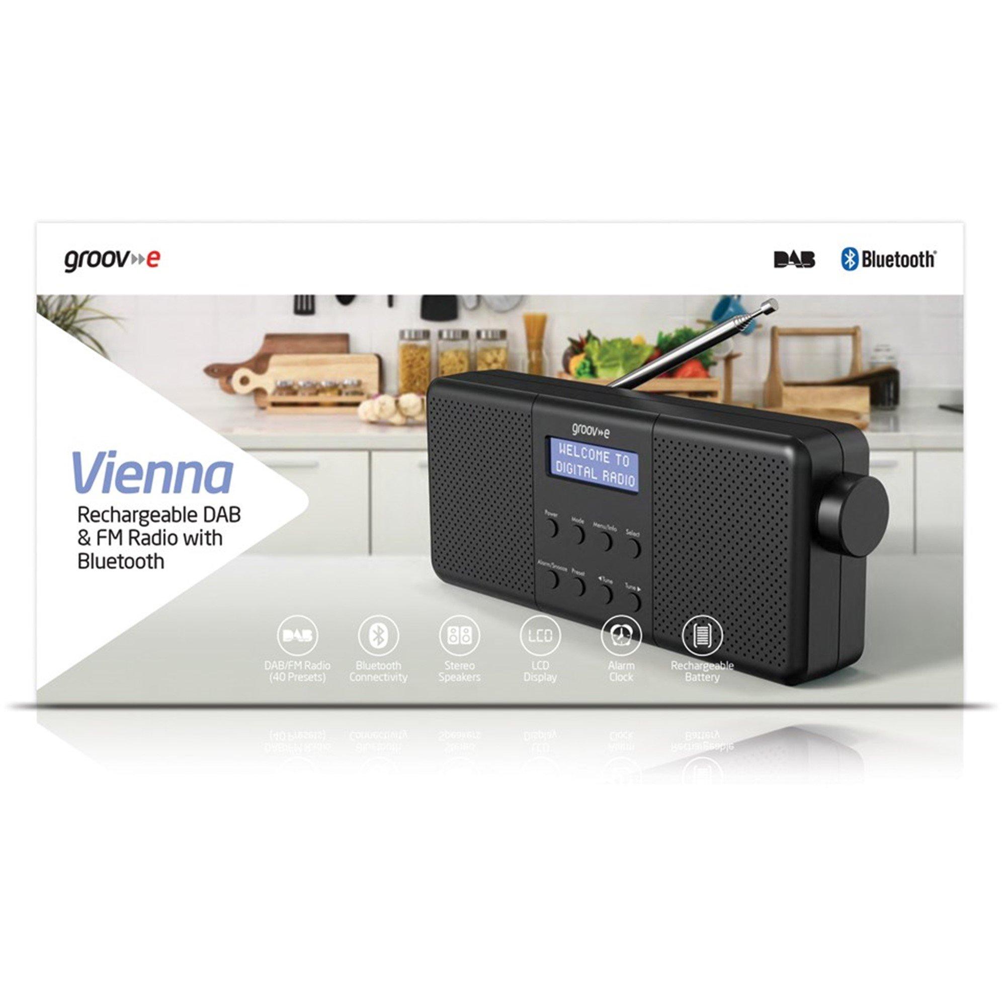 Black - Groov-e - Vienna Rechargeable Stereo DAB/FM Digital Radio - 6