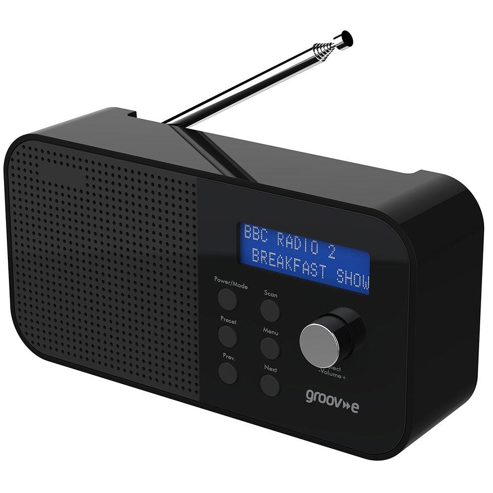 Black - Groov-e - Venice Portable DAB/FM Digital Radio - 1