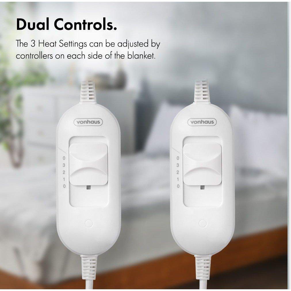 White - VonHaus - VonHaus Double Electric Blanket - 4