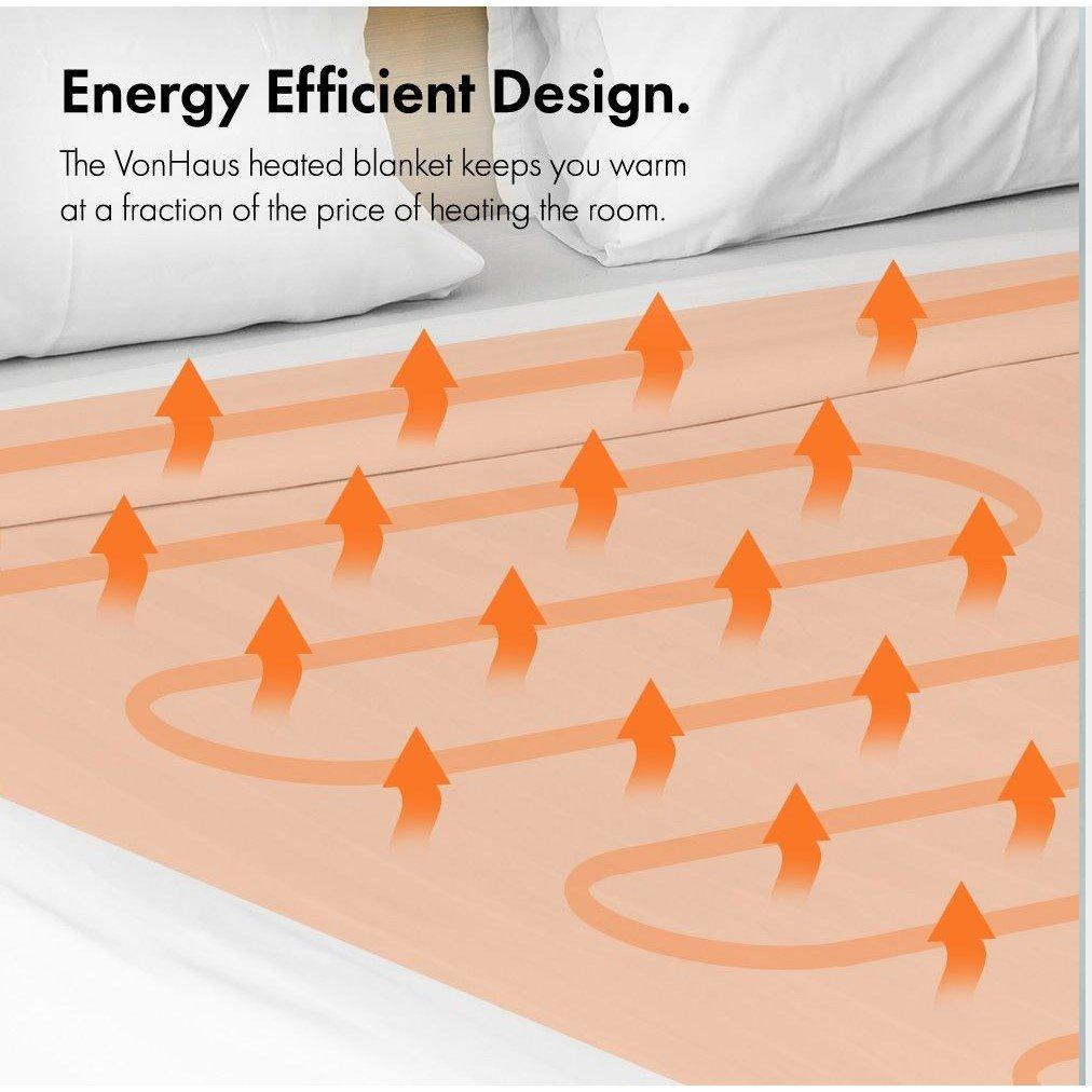 White - VonHaus - VonHaus Double Electric Blanket - 6