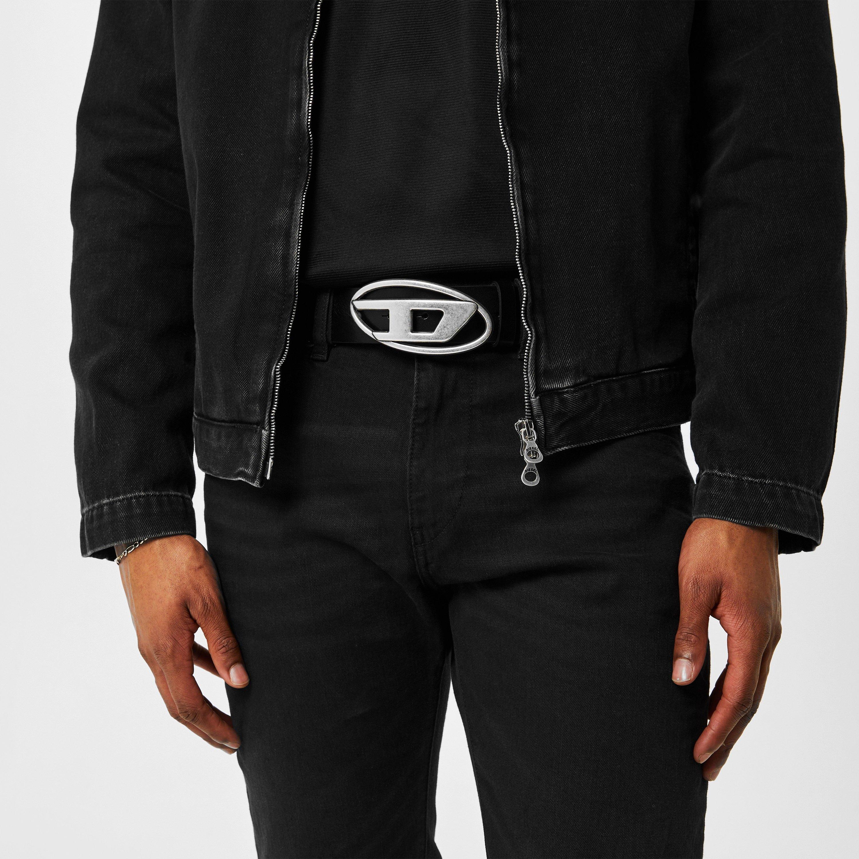 Black T8013 - Diesel - D Buckle Leather Belt - 2