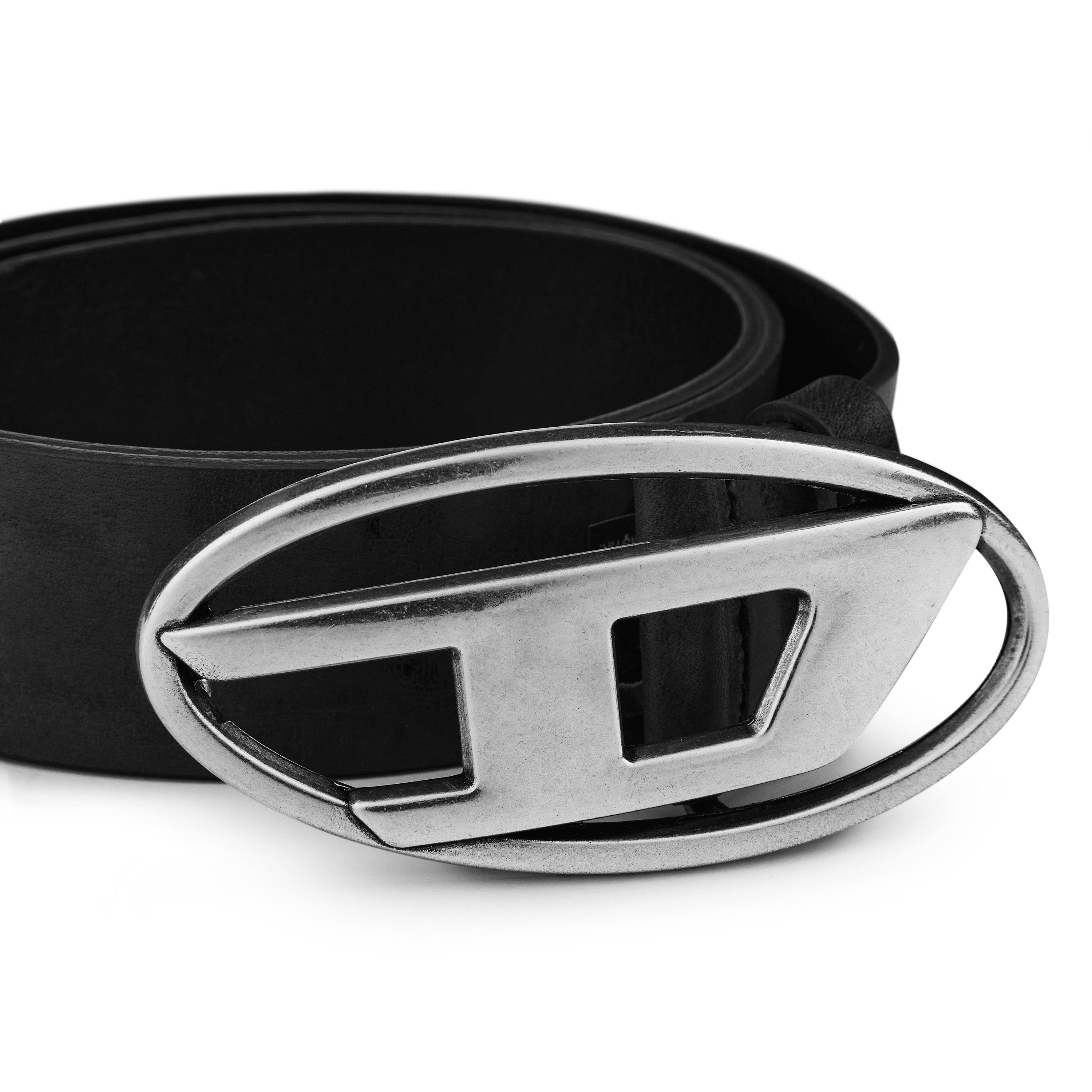 Black T8013 - Diesel - D Buckle Leather Belt - 5