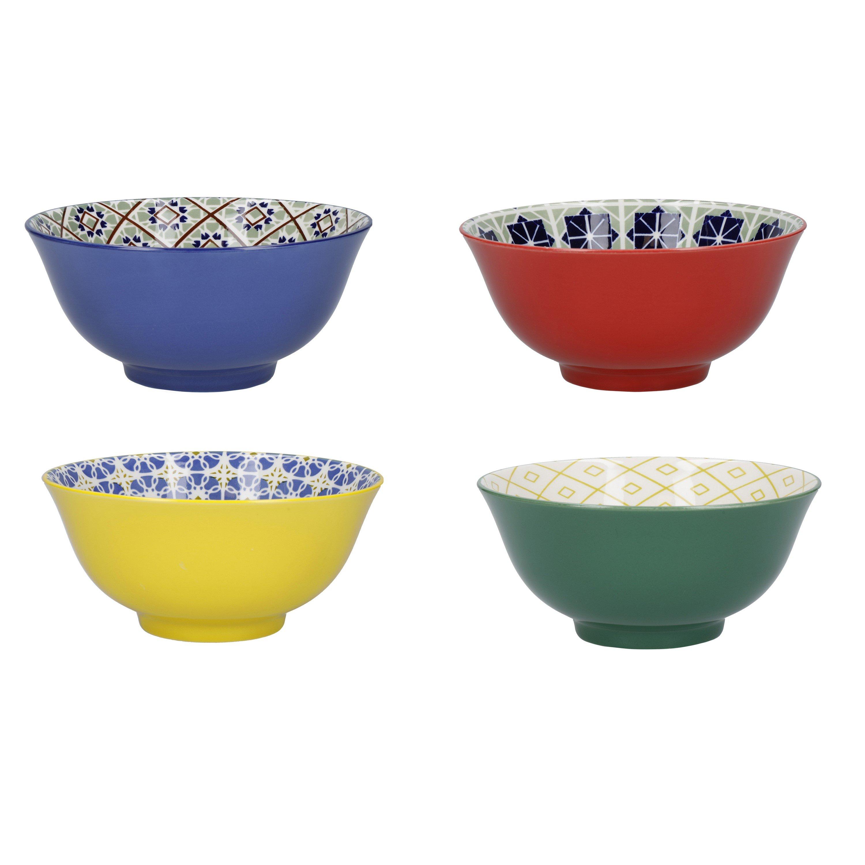 Kitchencraft  Set Of 4 Patterned Cereal Bowls - Mixed - 4 Bowls