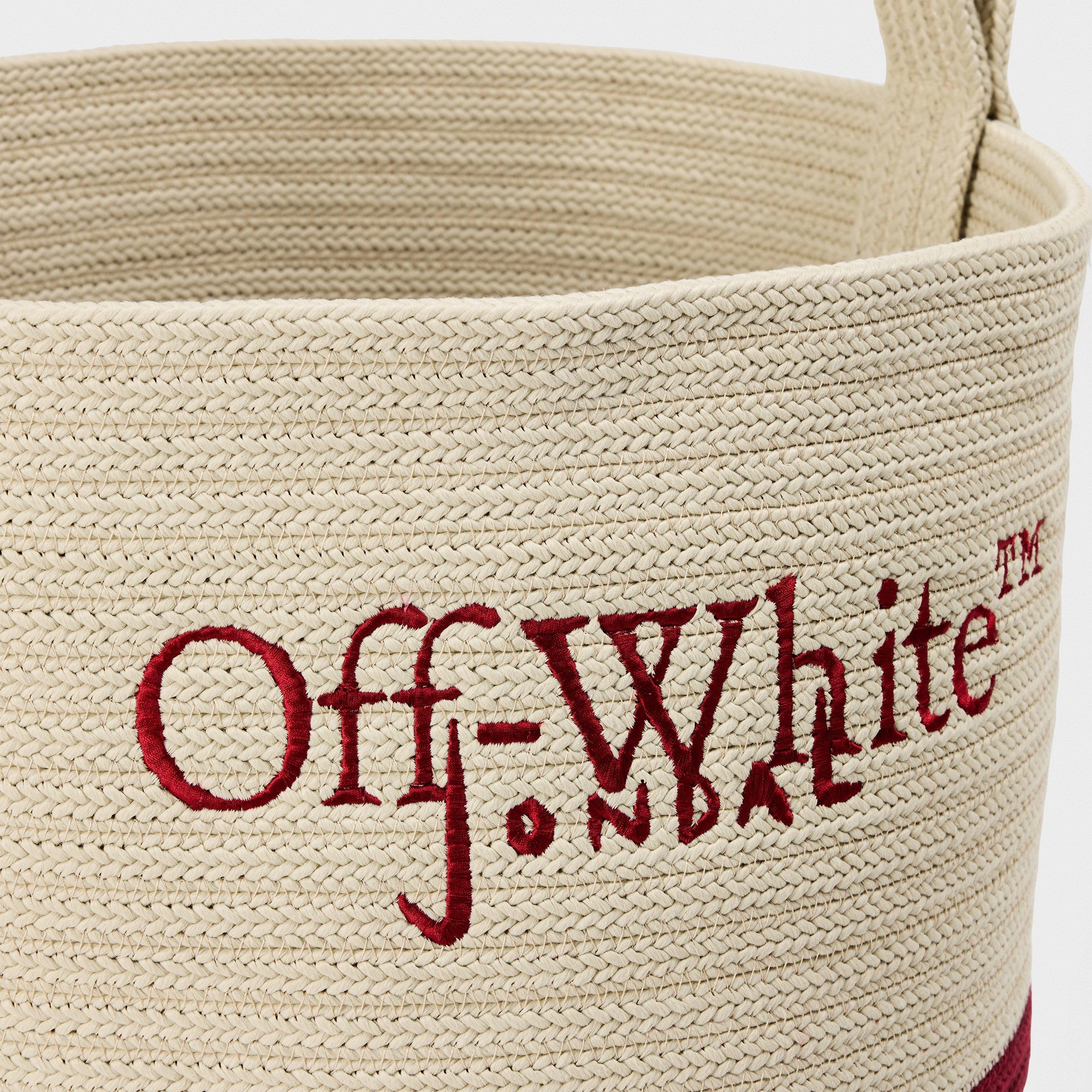 Beige/Red - Off White - Storage Basket - 3