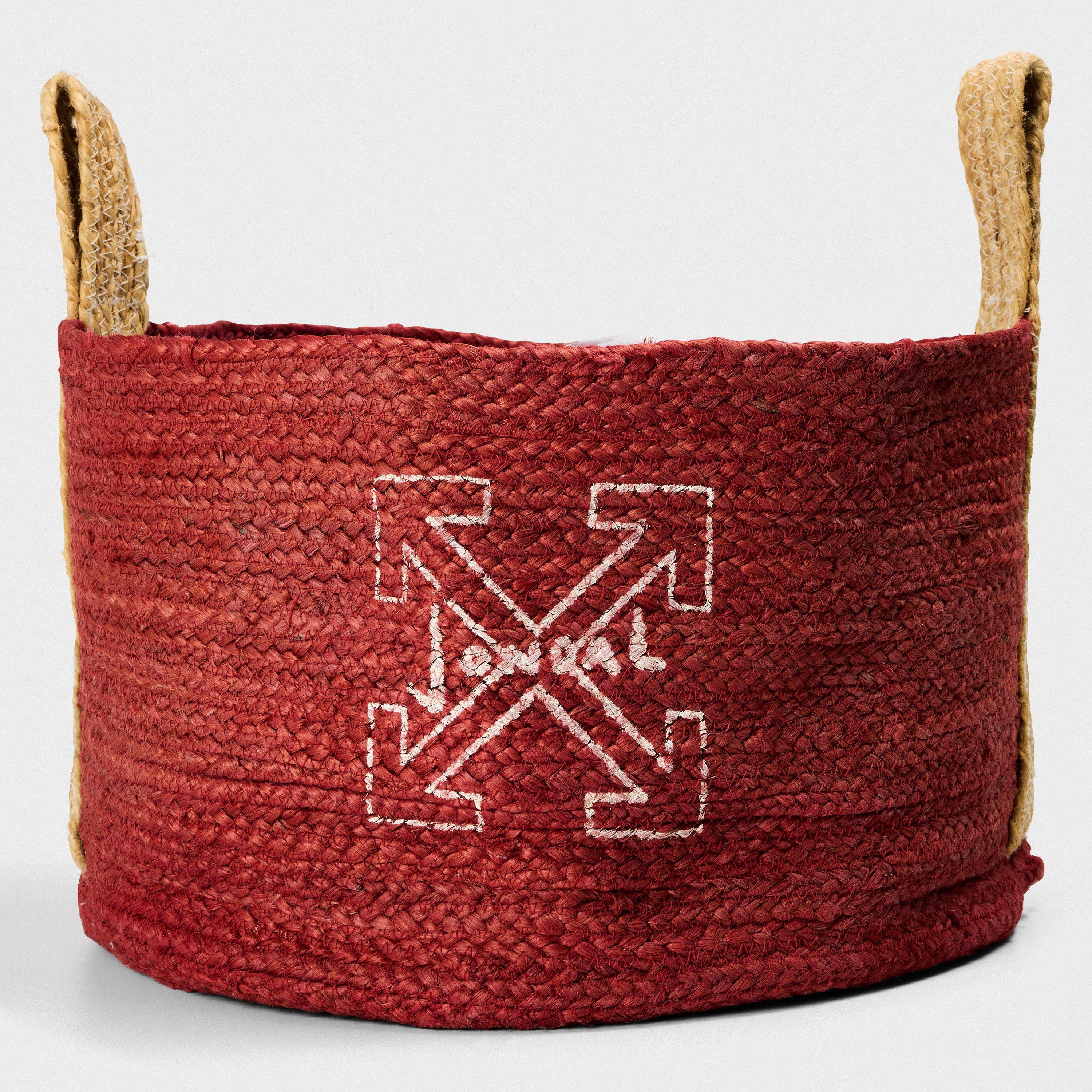 Red/Beige - Off White - Storage Basket - 2