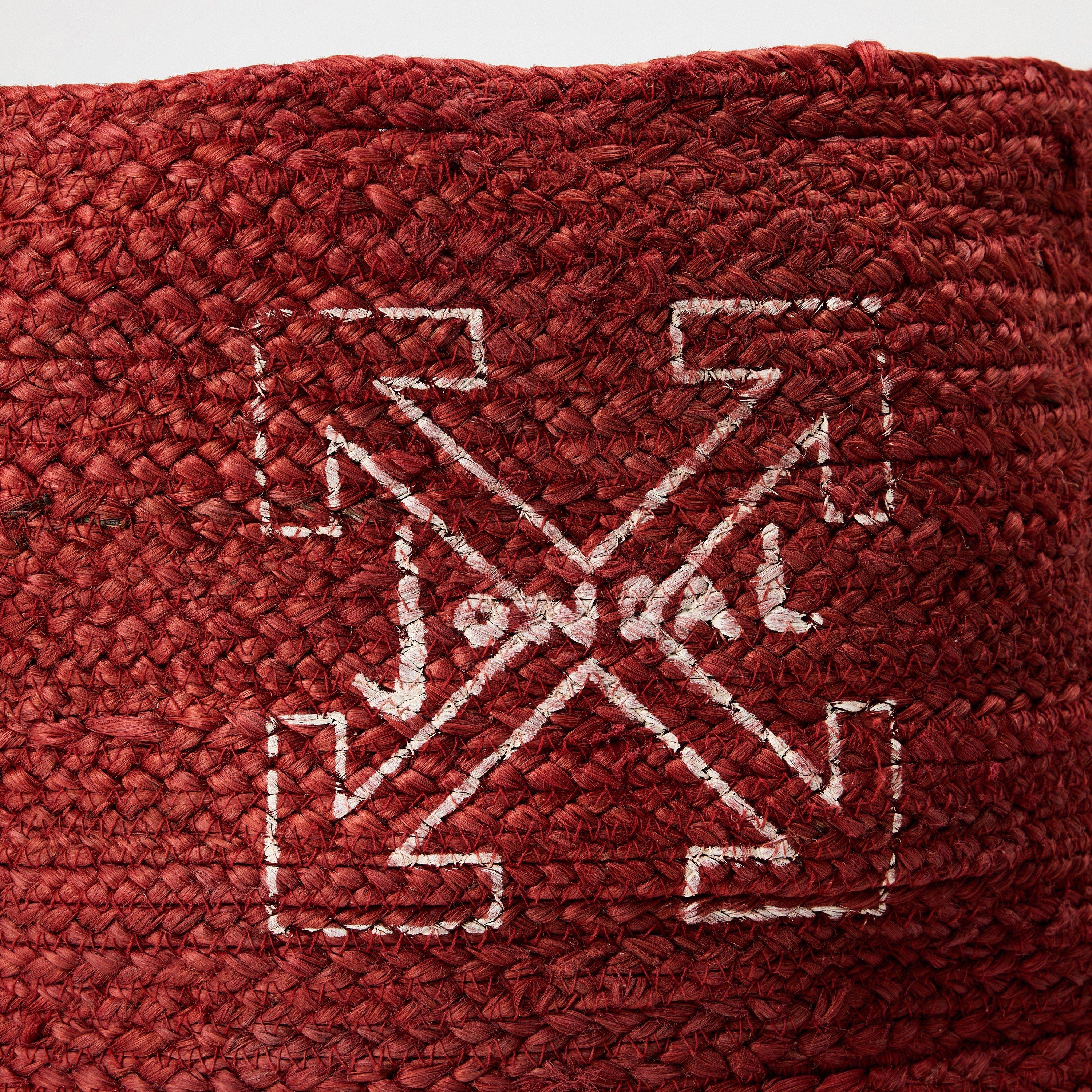 Red/Beige - Off White - Storage Basket - 3