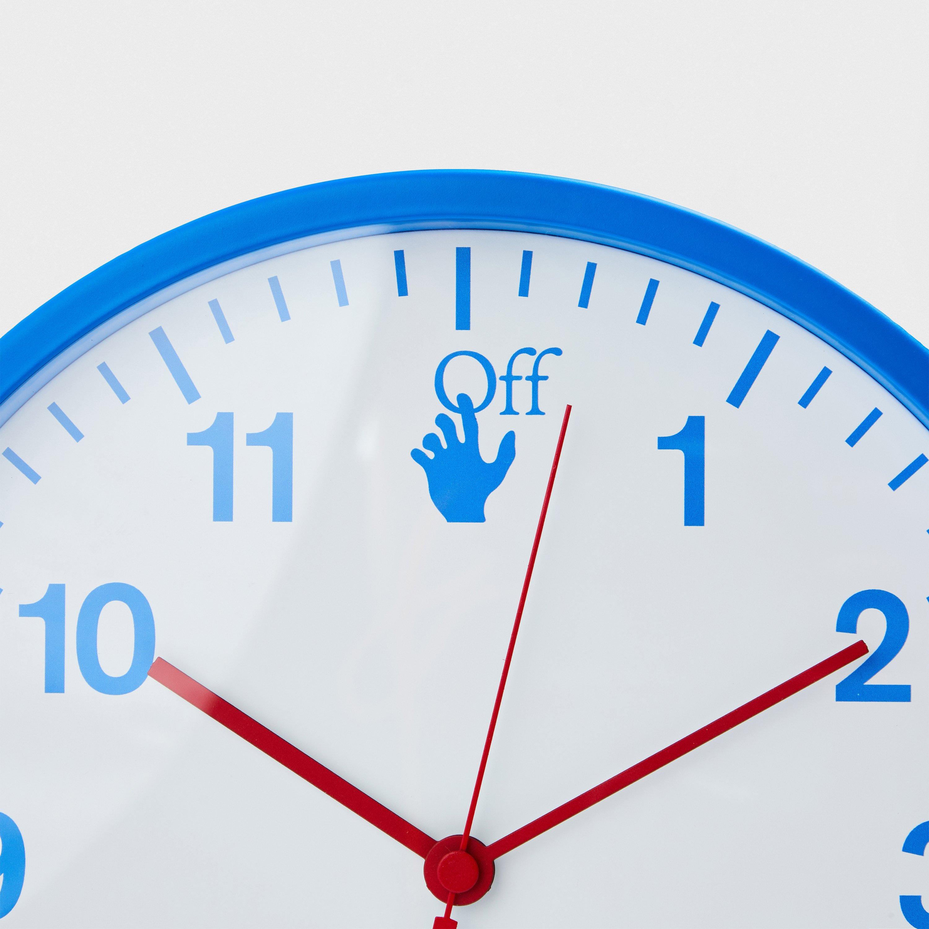 Blue Fluo - Off White - Wall Clock - 2