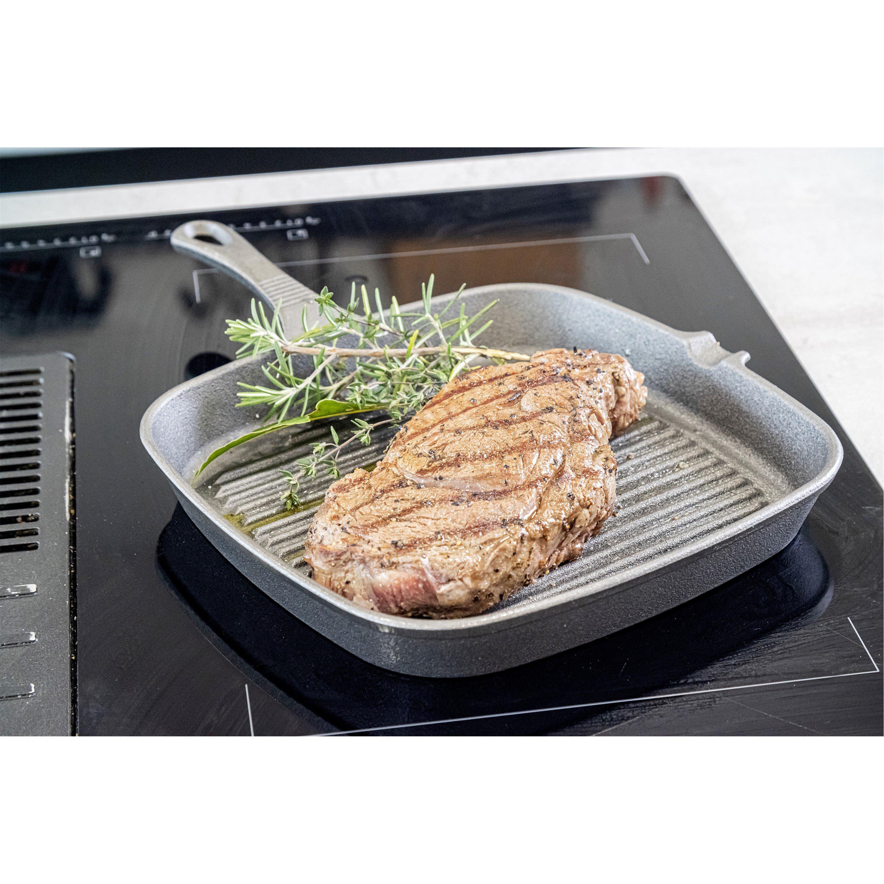 Black - KitchenCraft - KitchenCraft Cast Iron Square Grill Pan 23cm - 2