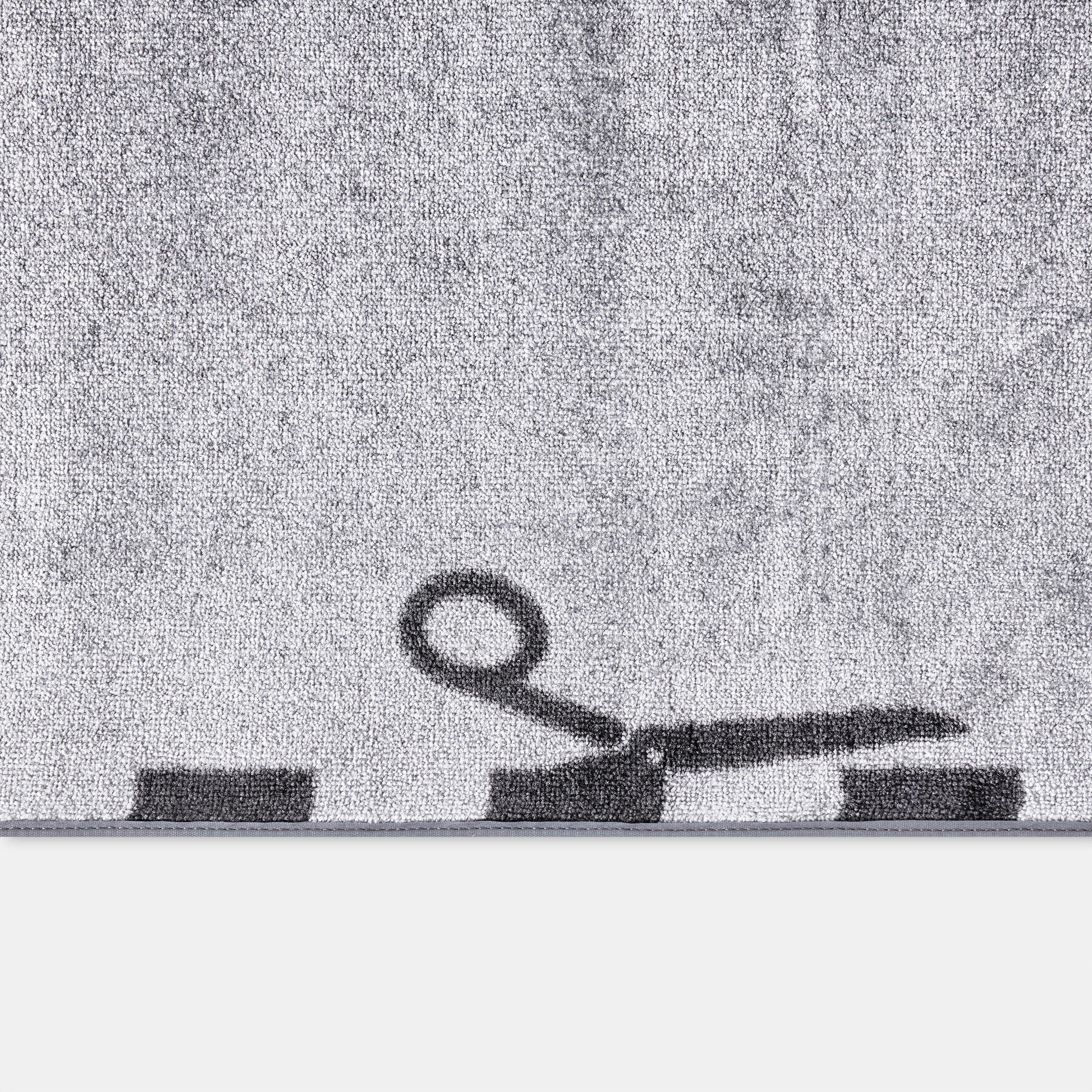 Grey - Off White - Flatweave Design Rug - 2