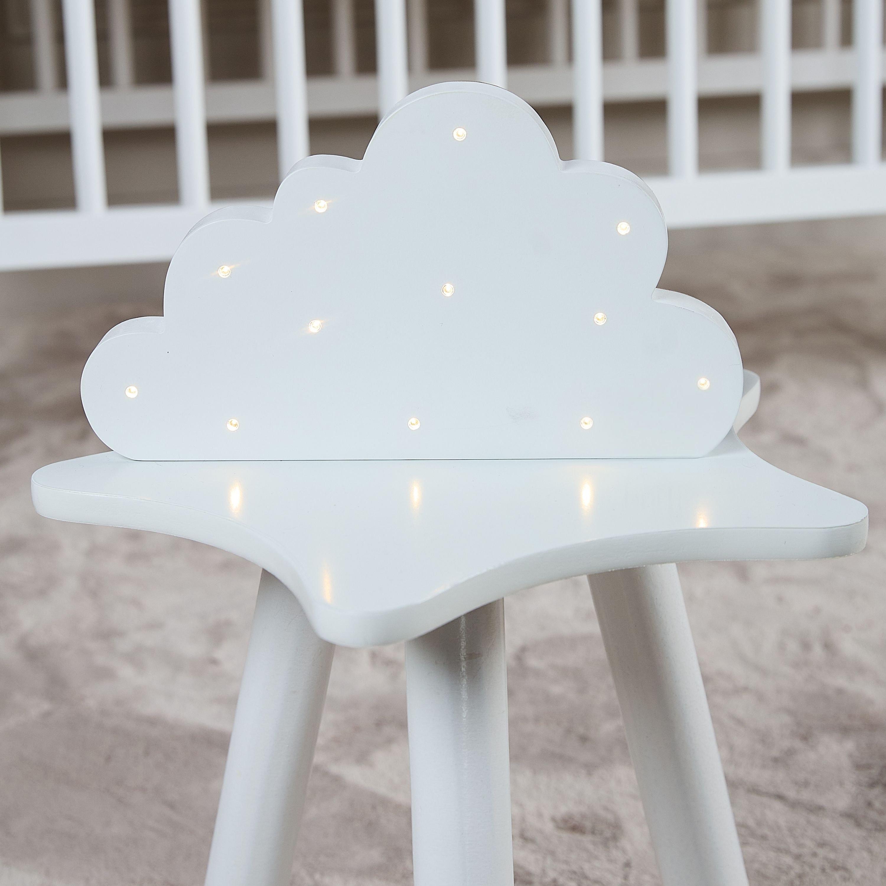 Purflo  Wooden Cloud Nursery Light - White