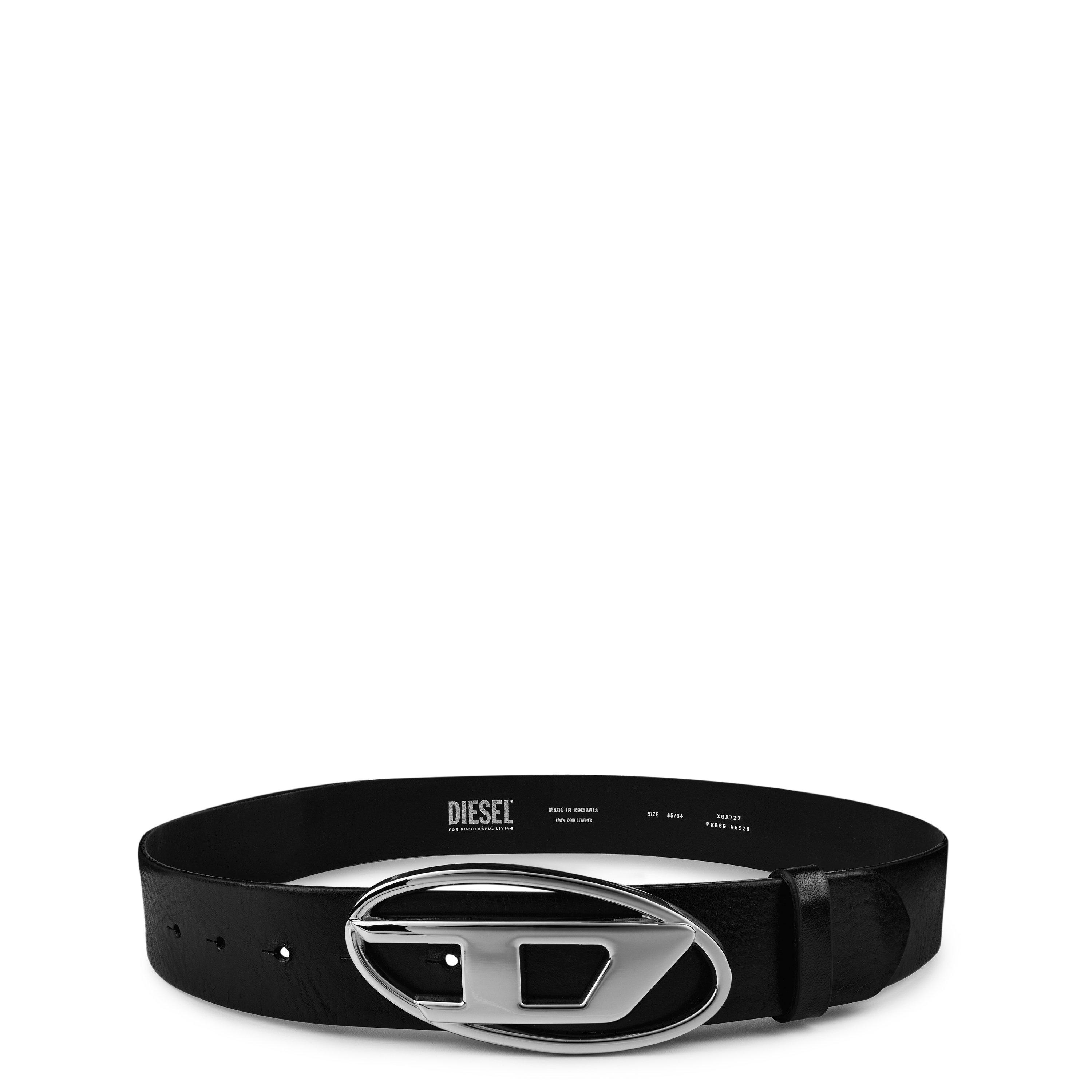 t*t様 DIESEL D buckle belt B-1DR: Leather Belt with silver D logo buckle | Diesel