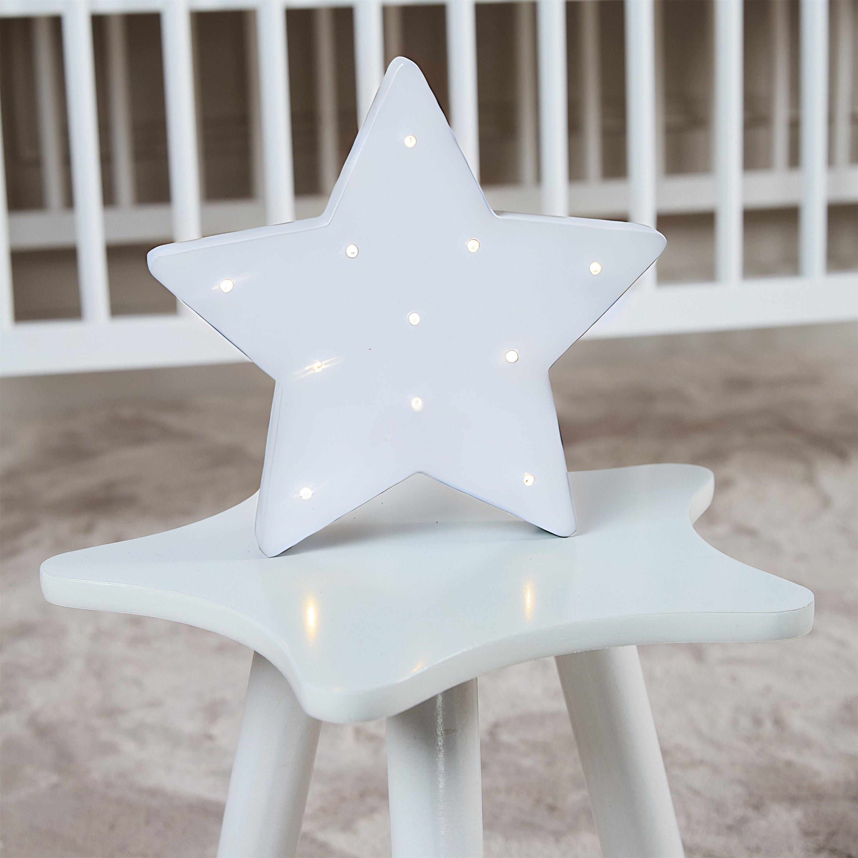 Purflo  Wooden Star Nursery Light - White