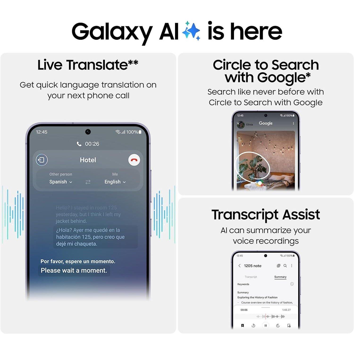 Violet - Samsung - Galaxy S24+ 5G 256GB AI Mobile Phone - 4