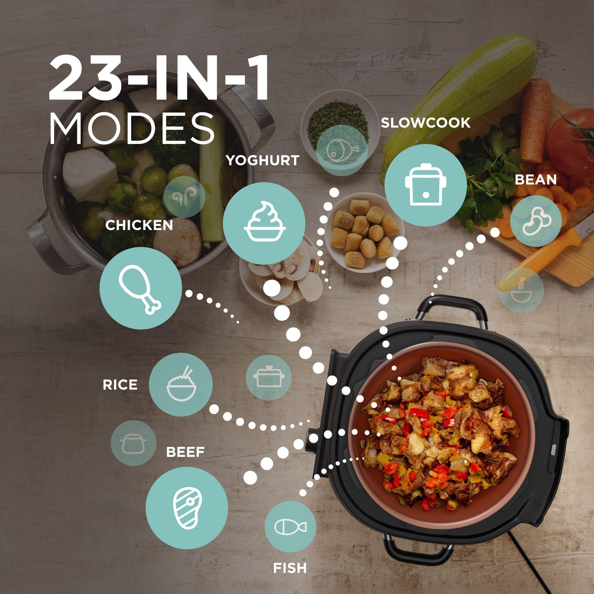 Silver/Black - DMD Collective - 23-in-1 6L Electric Pressure Cooker - 4