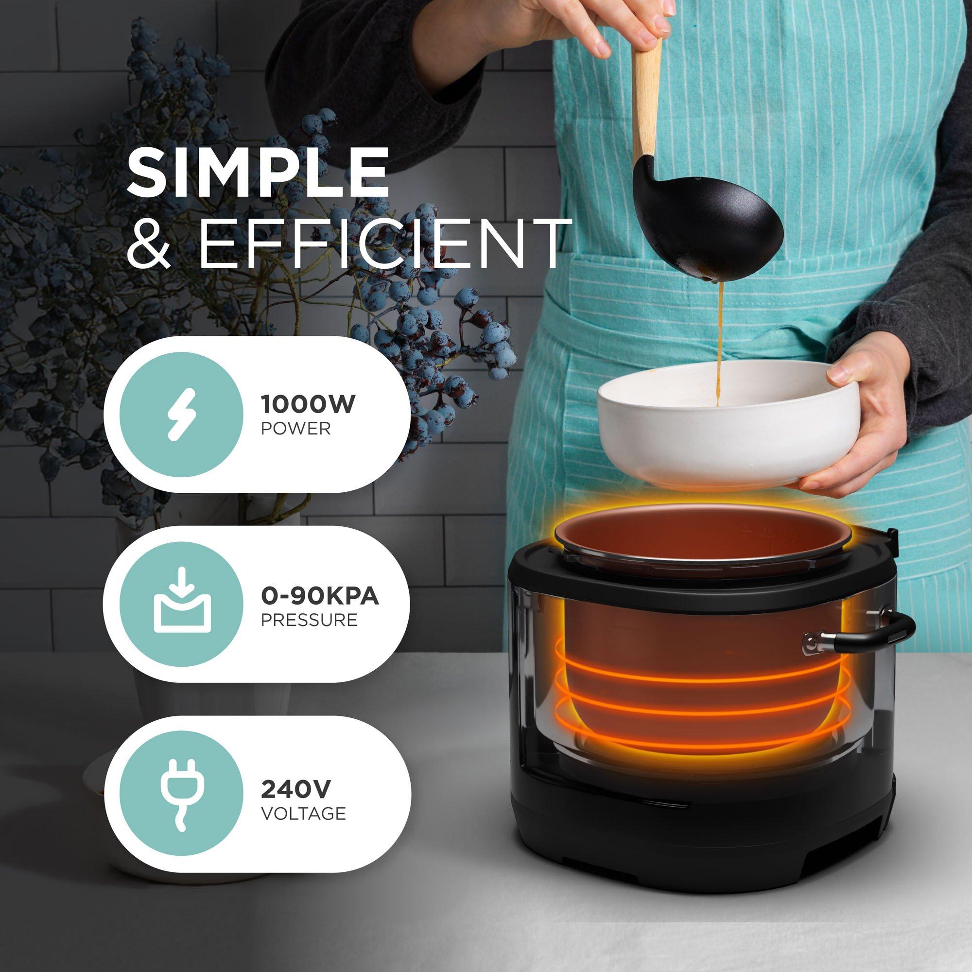 Silver/Black - DMD Collective - 23-in-1 6L Electric Pressure Cooker - 6