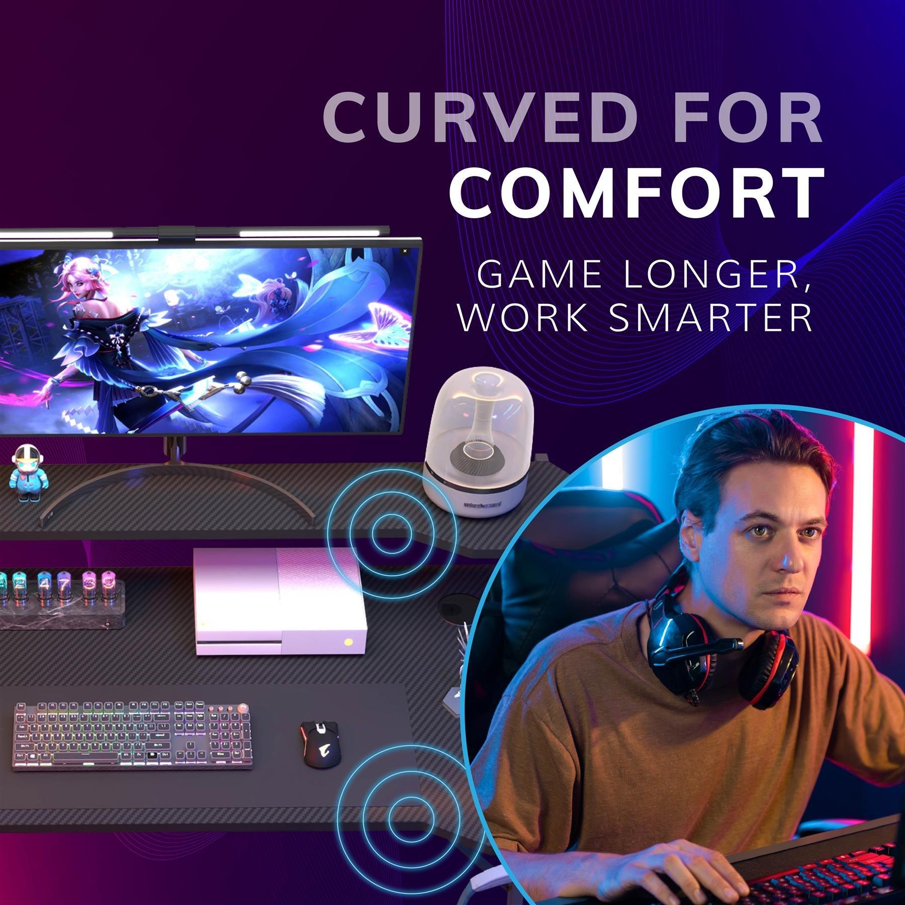 Black - House of Home - Gaming Desk With Monitor - 4