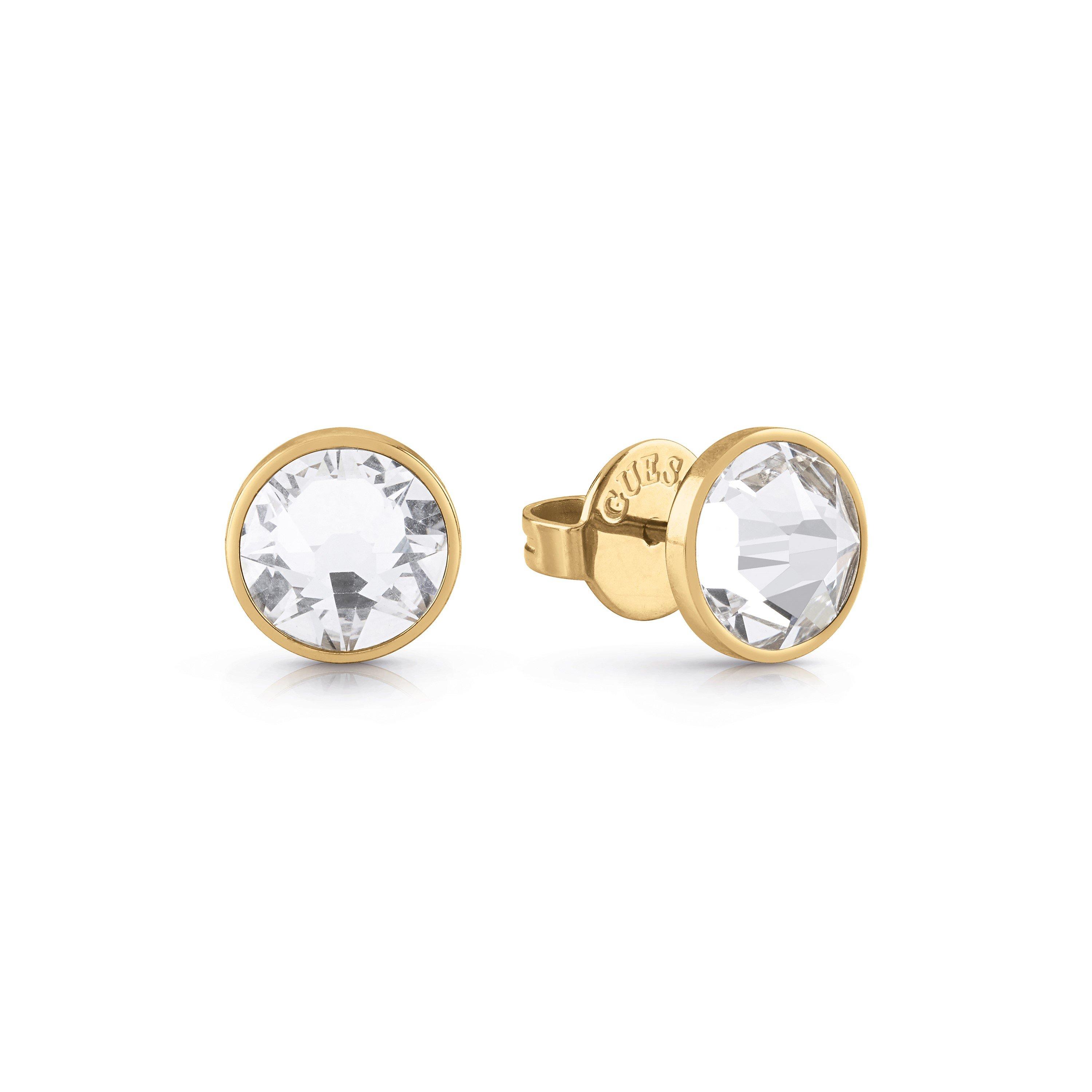Guess Men's White Cubic Zirconia Stud Earrings - Metallics