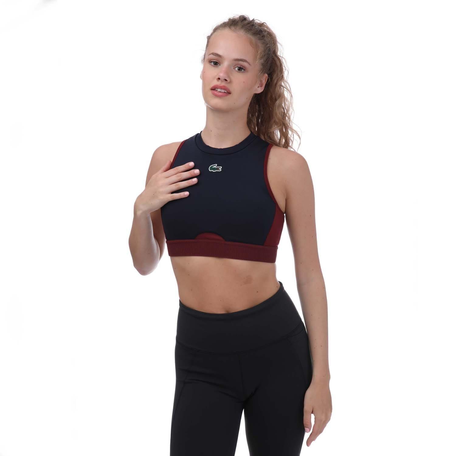Navy - Lacoste - Stretch Sports Bra - 2