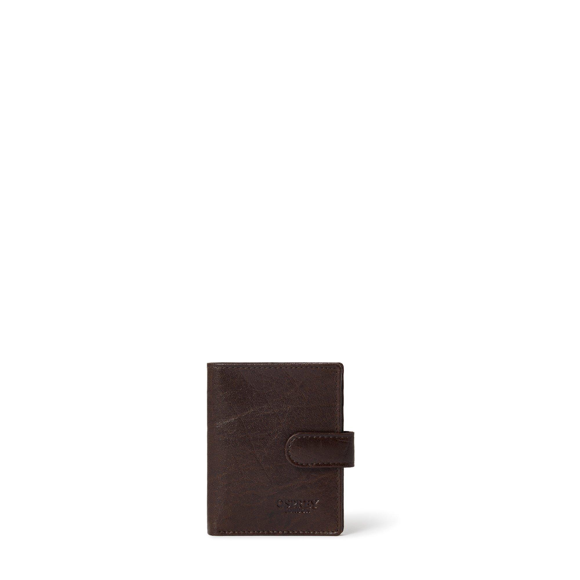 Osprey London Men's Popper Leather Embossed Billfold Wallet - Chocolate