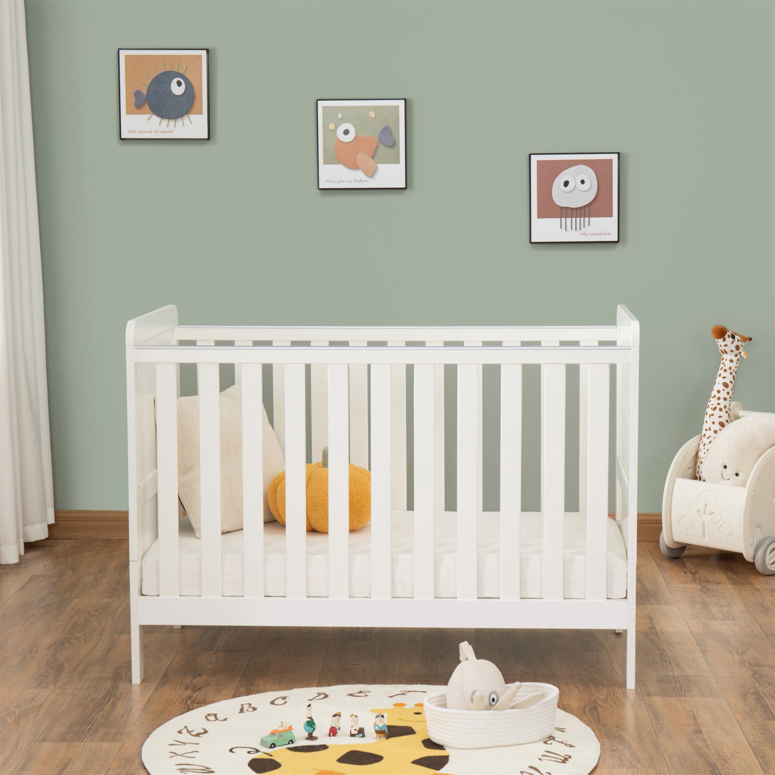 White - Babymore - Caro Urban Mini Cot Bed - White - 4