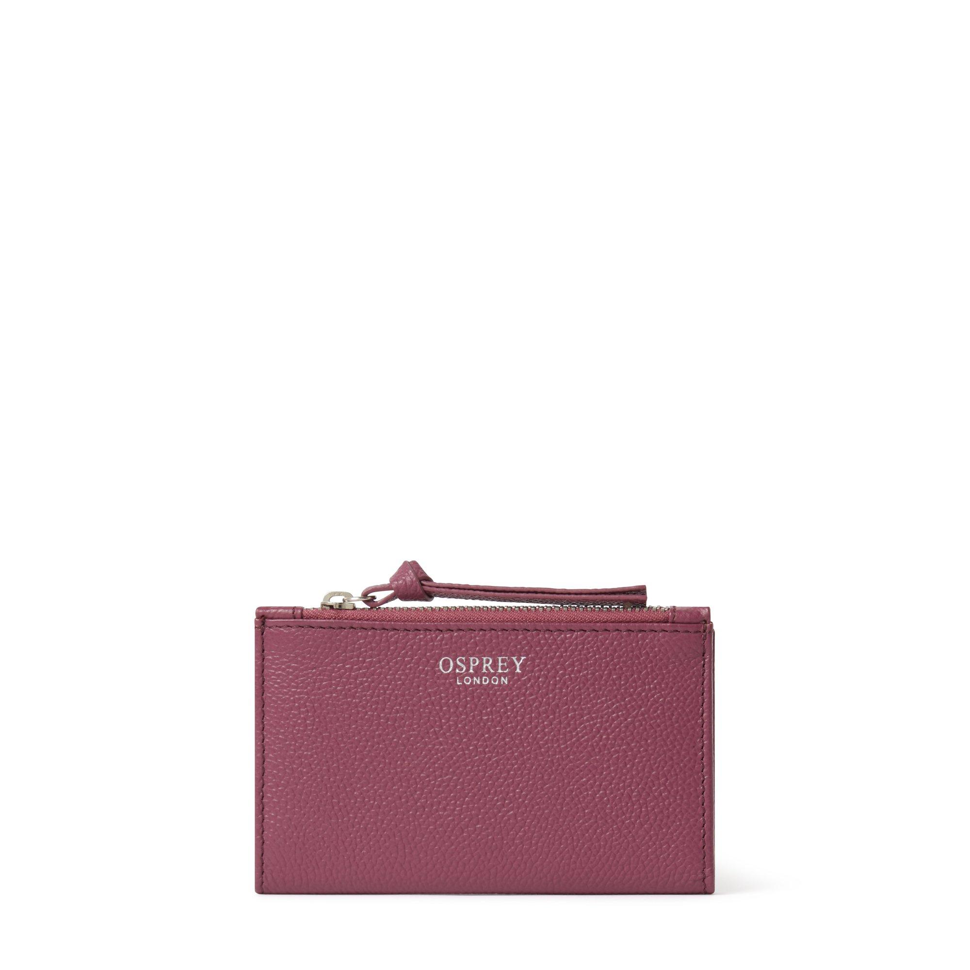 Damson - Osprey London - OSPREY LONDON Molly Bi-Fold Leather Card Holder - 1