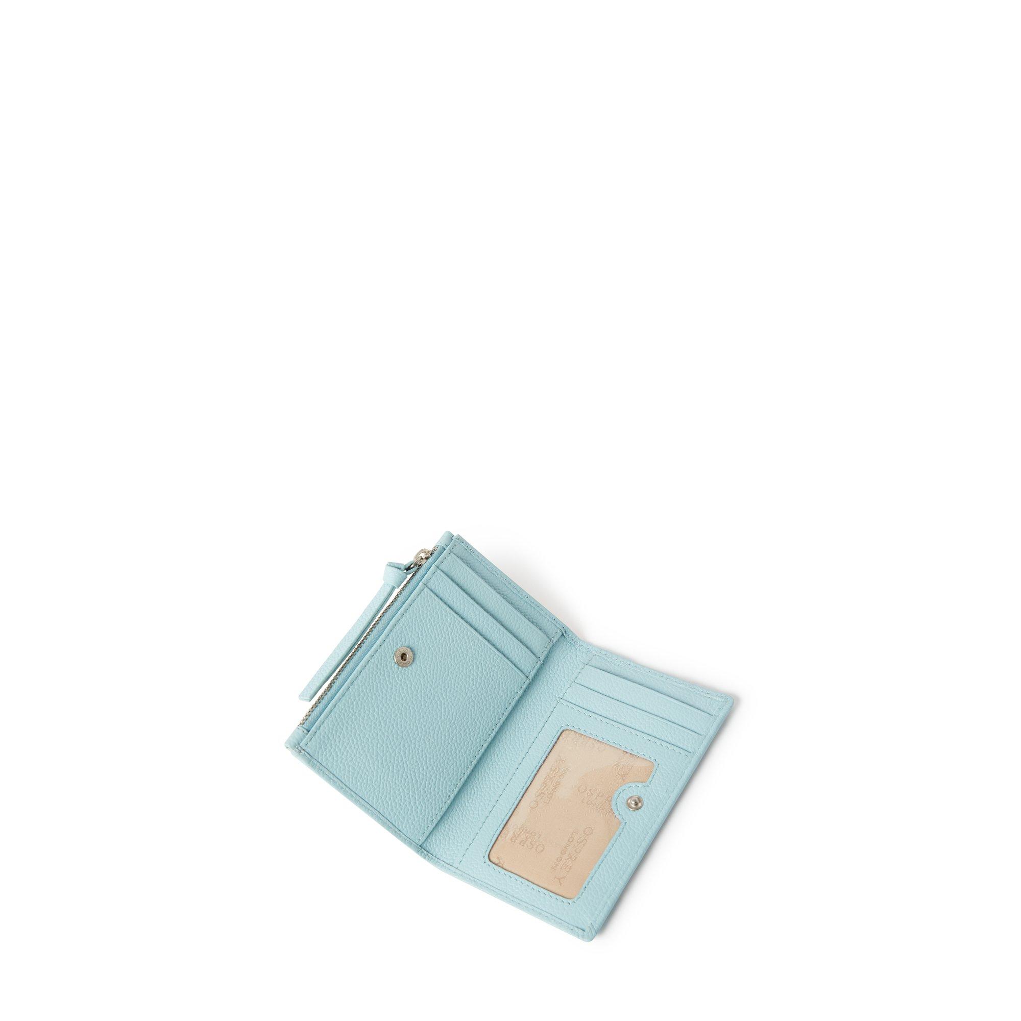 Pale Blue - Osprey London - OSPREY LONDON Molly Curved Bi-Fold Leather Card Holder - 2