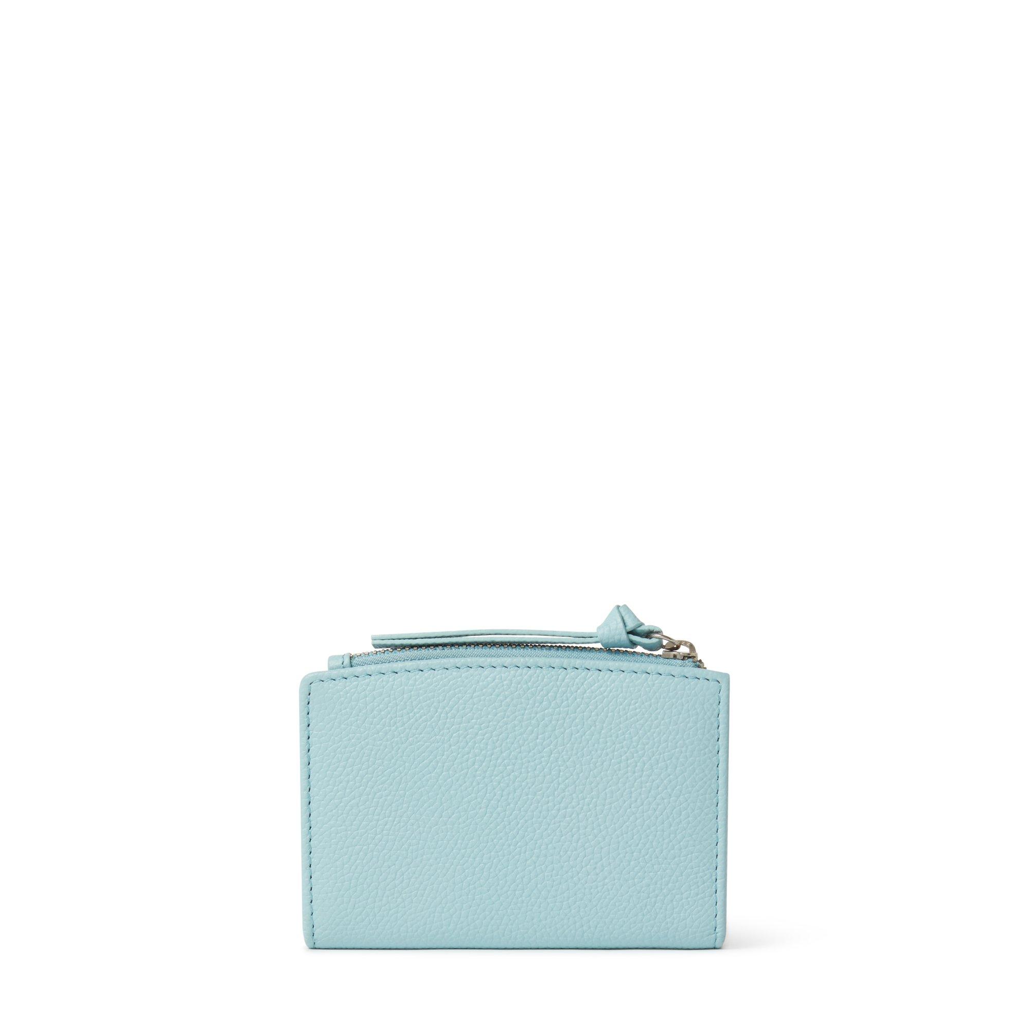 Pale Blue - Osprey London - OSPREY LONDON Molly Curved Bi-Fold Leather Card Holder - 3