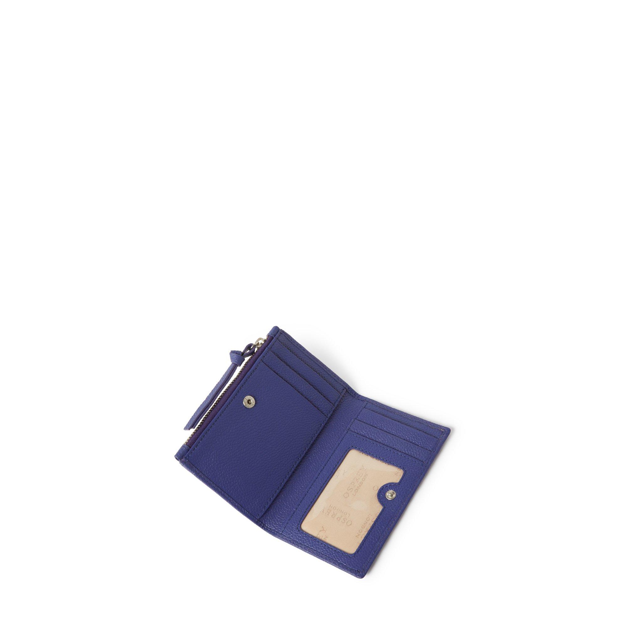 Purple - Osprey London - OSPREY LONDON Molly Curved Bi-Fold Leather Card Holder - 2