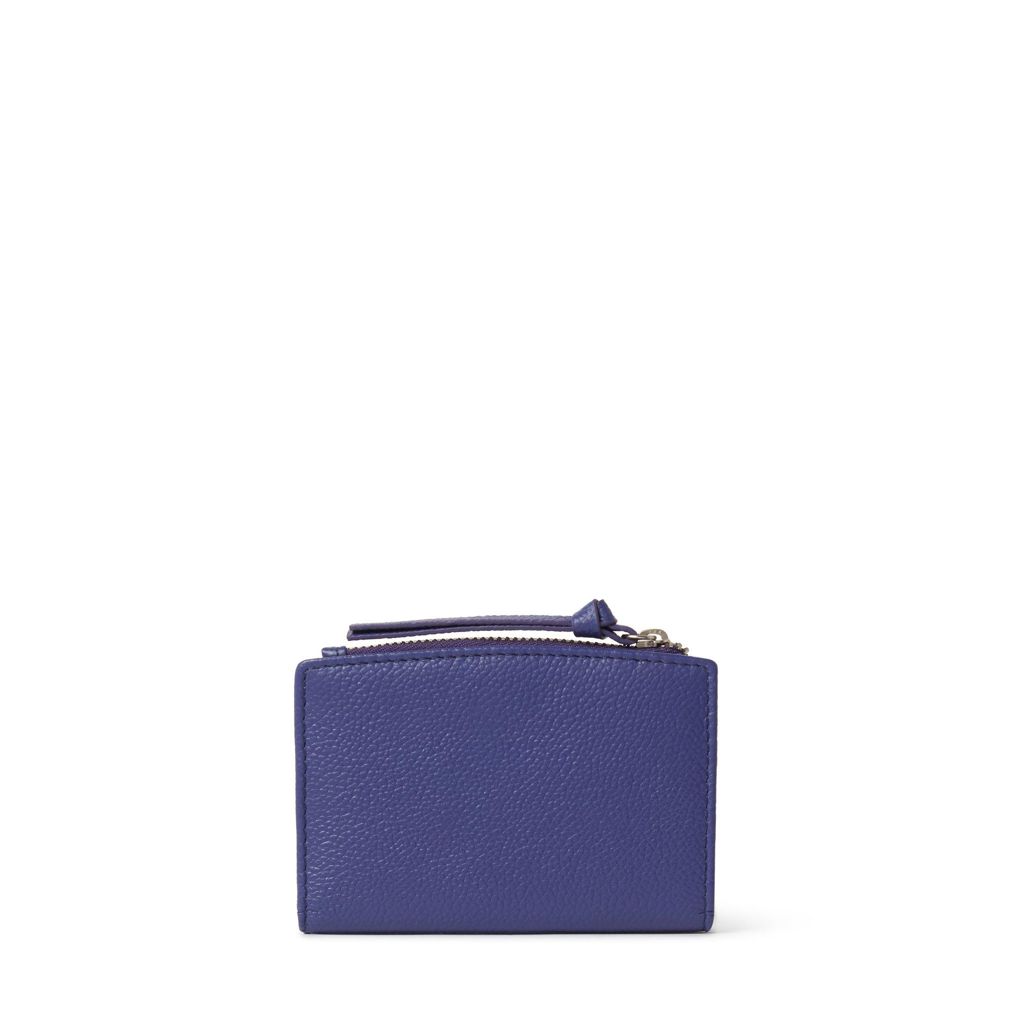 Purple - Osprey London - OSPREY LONDON Molly Curved Bi-Fold Leather Card Holder - 3