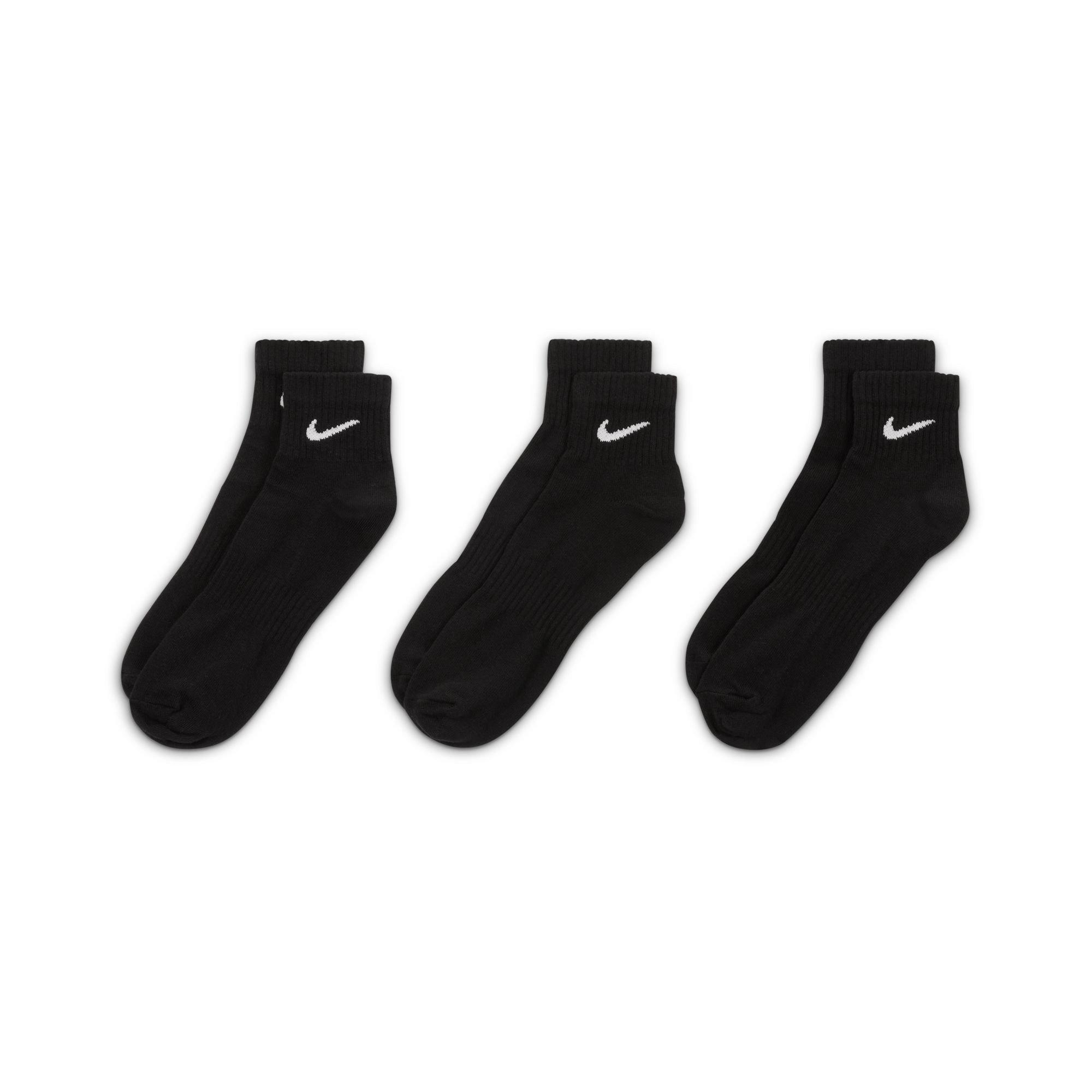 Black/White - Nike - Everyday Lightweight Adults Training Ankle Socks 3 Pairs - 4
