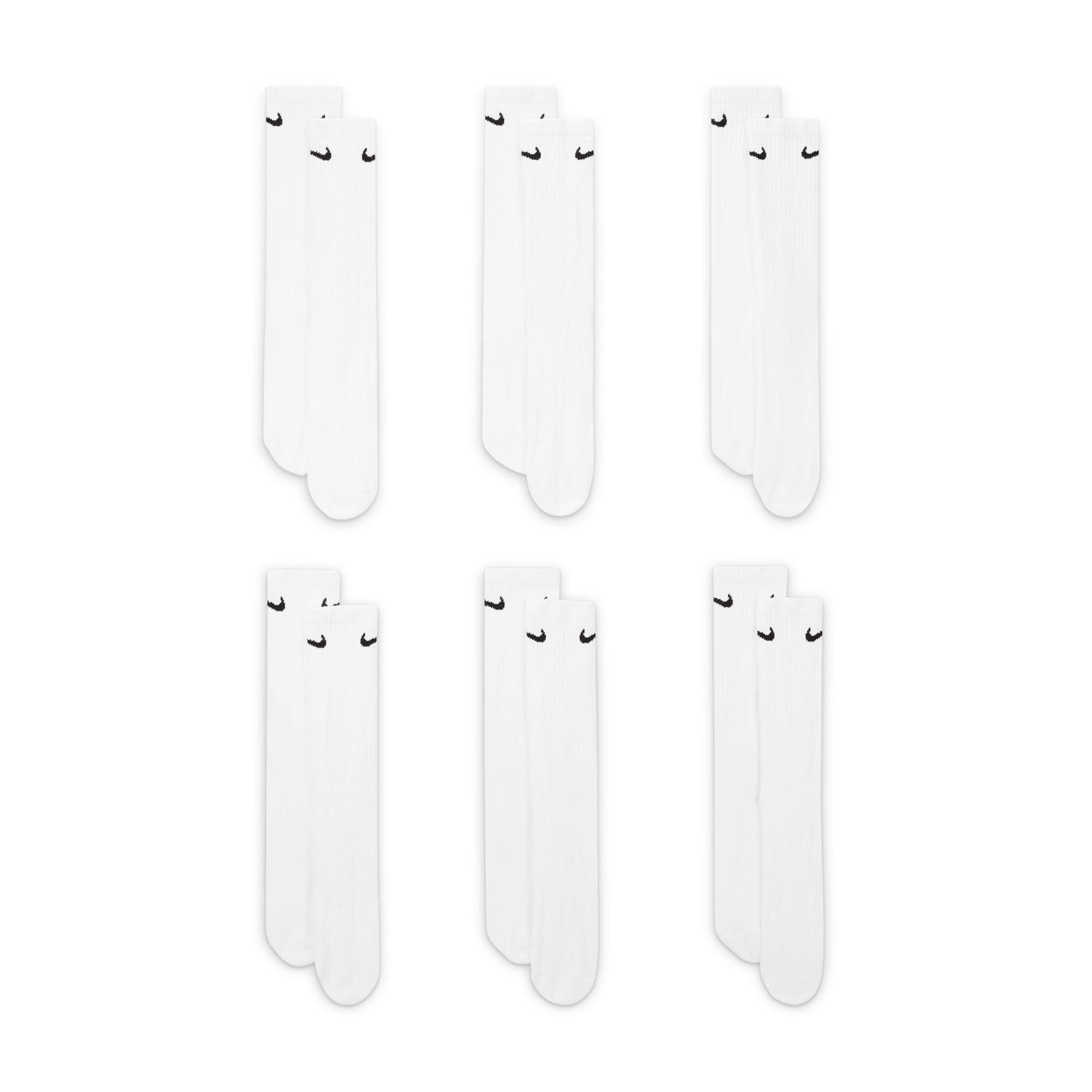 White/Black - Nike - Everyday Cushioned Adults Training Crew Socks 6 Pairs - 3