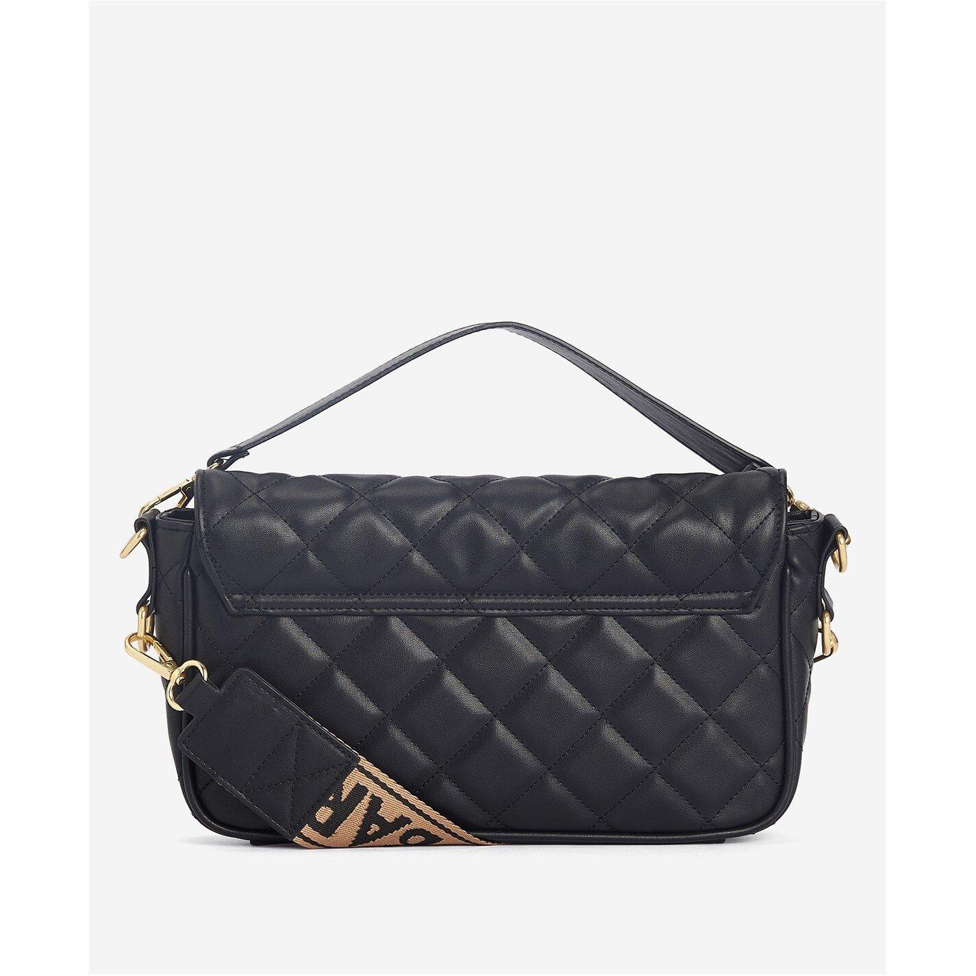 Black - Barbour International - Women's Quilted Leather Crossbody Bag - 3