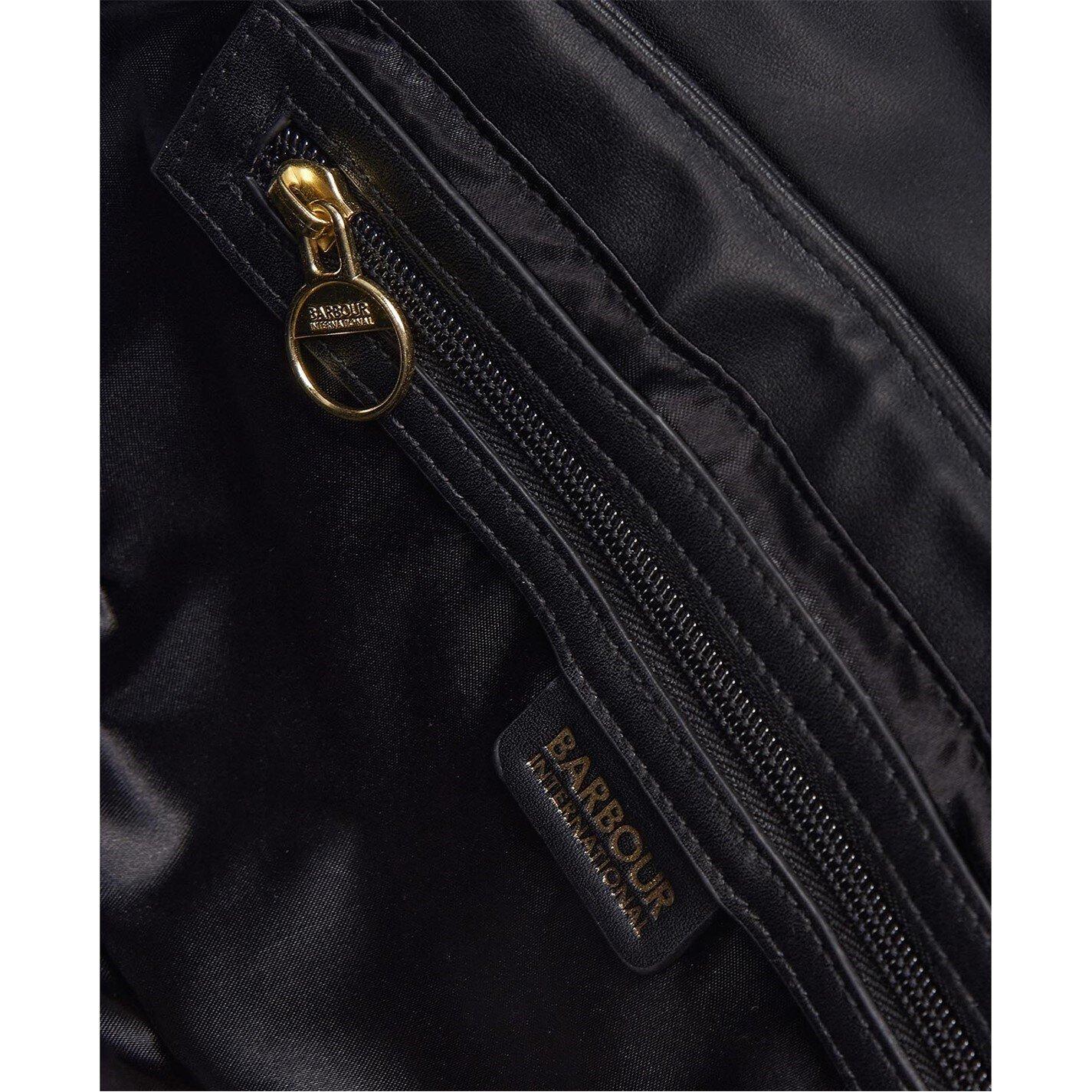 Black - Barbour International - Women's Quilted Leather Crossbody Bag - 5