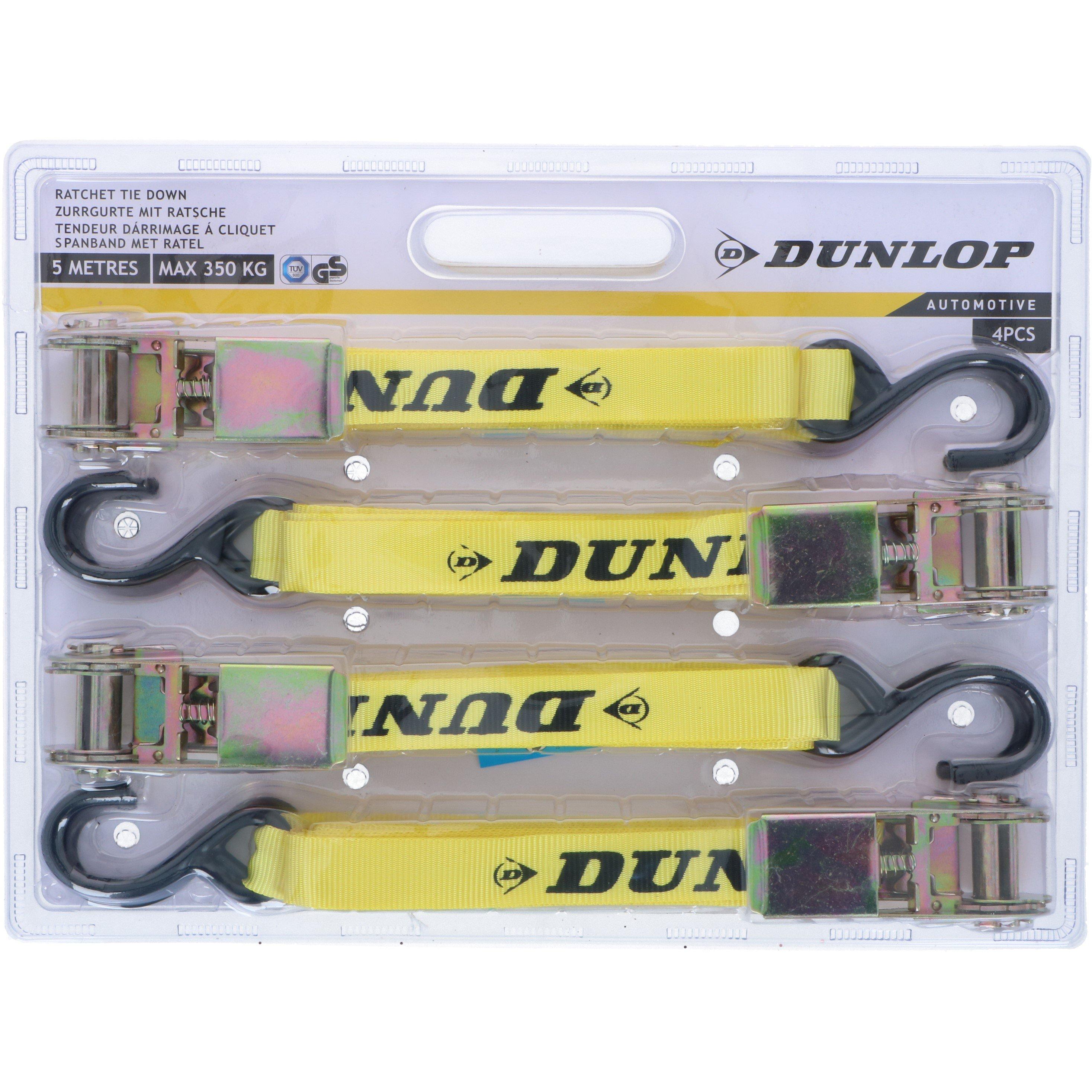 Yellow - Dunlop - Ratchet Tie-Down Luggage Straps - 1