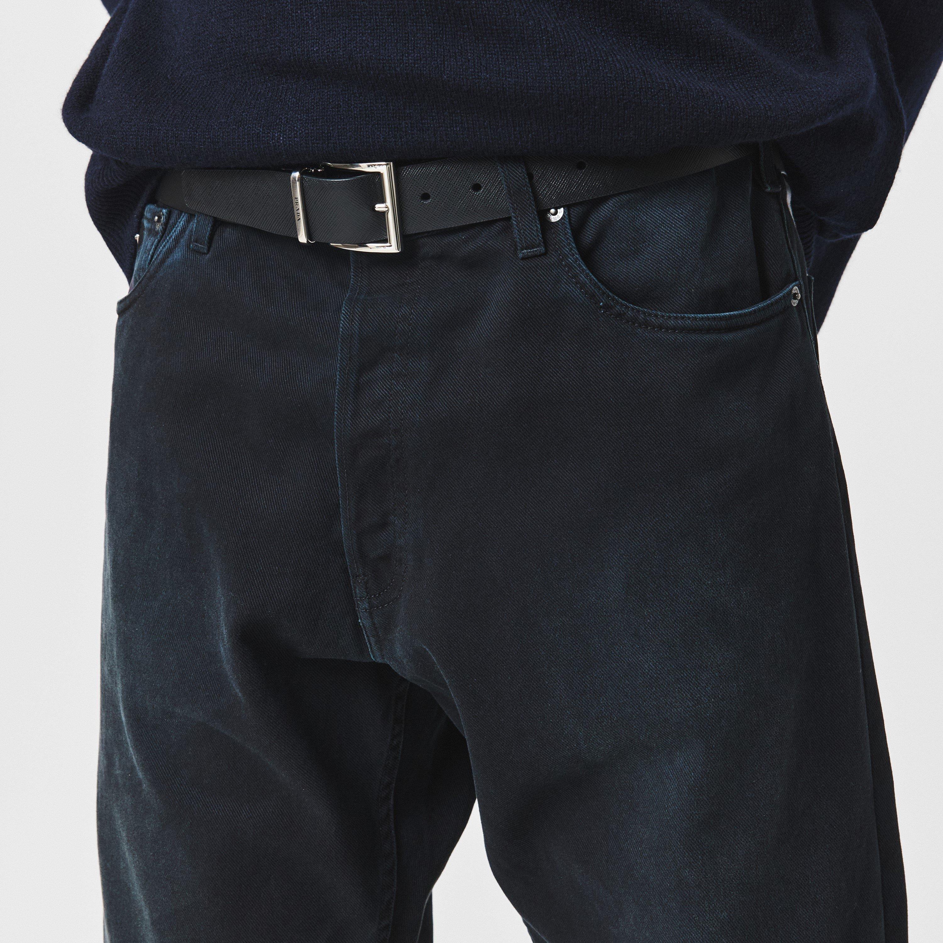 Nero - Prada - Reversible Saffiano Leather Belt - 3