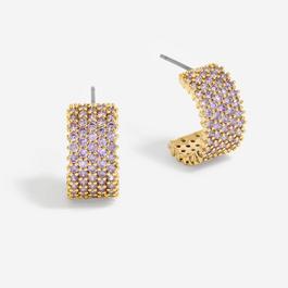 Jon Richard Amethyst Pave Hoop Earrings