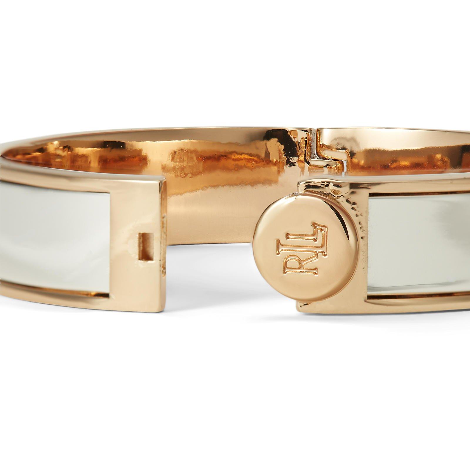 Silver/Gold - Ralph Lauren - Lauren Ralph Lauren Silver & Gold Crest Logo Bangle - 2