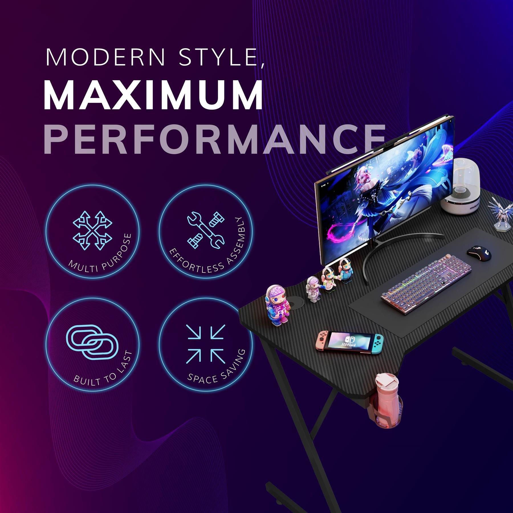 Black - House of Home - Gaming Desk - 8