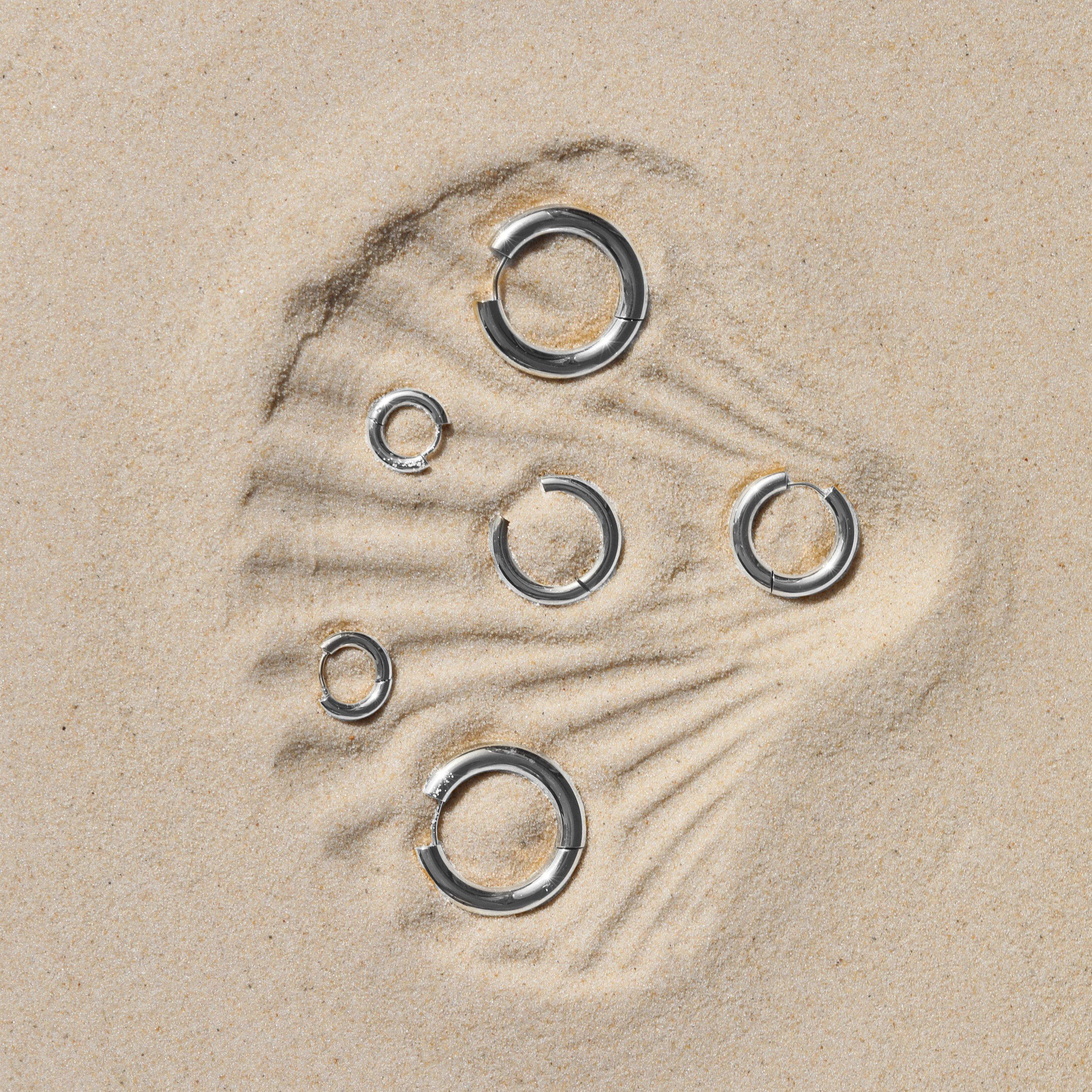 Silver - Jon Richard - Silver Plated Stainless Steel Small Chubby Hoops - 3