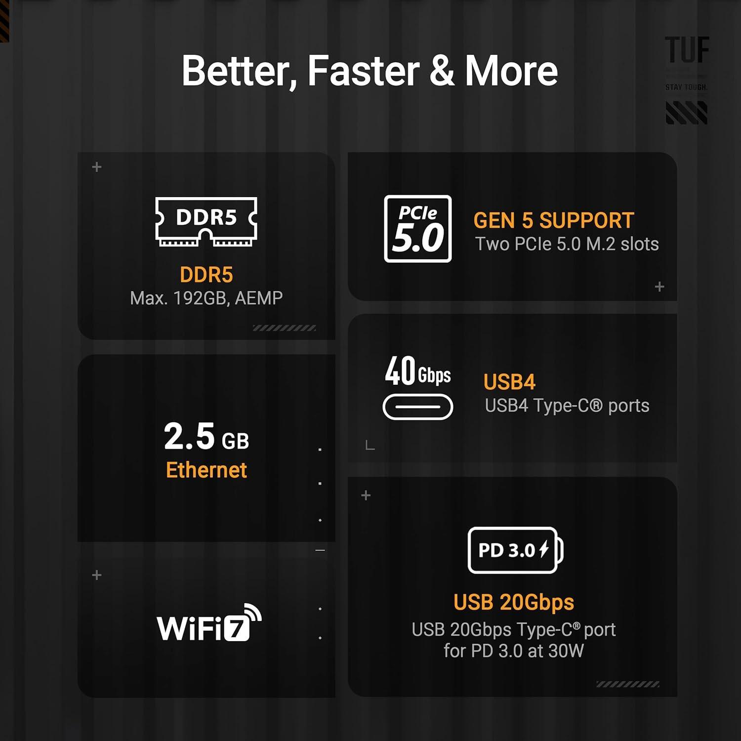 Nero - ASUS - TUF GAMING X870-PLUS WIFI - 5