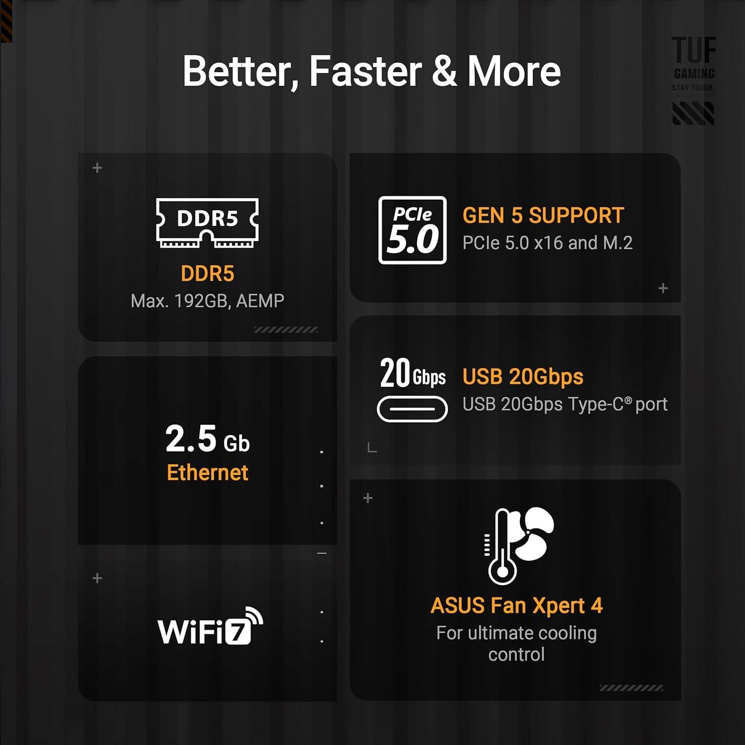 Schwarz - ASUS - TUF GAMING B850-PLUS WIFI - 4